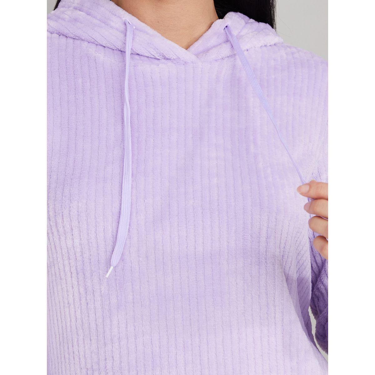 Styli Unwind Fleece Stripe Texture Hoodie and Jogger Lounge Set-women-clothing-coordsets-image-3