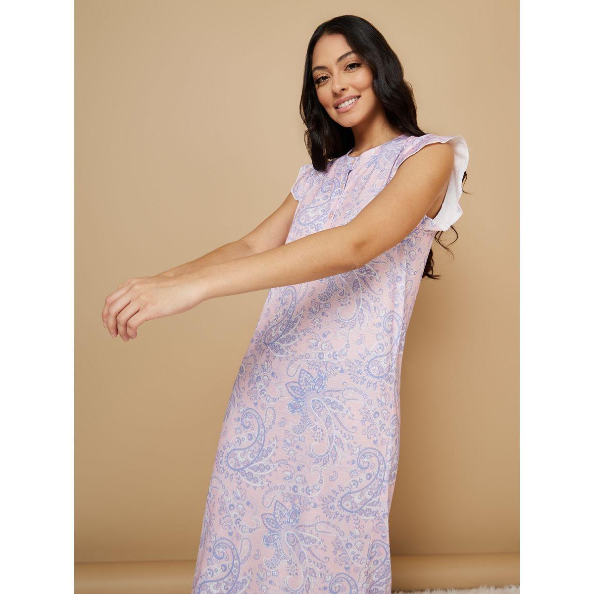 قميص نوم ميدي باكمام مكشكشة-women-clothing-nightwear-nighties-image-3