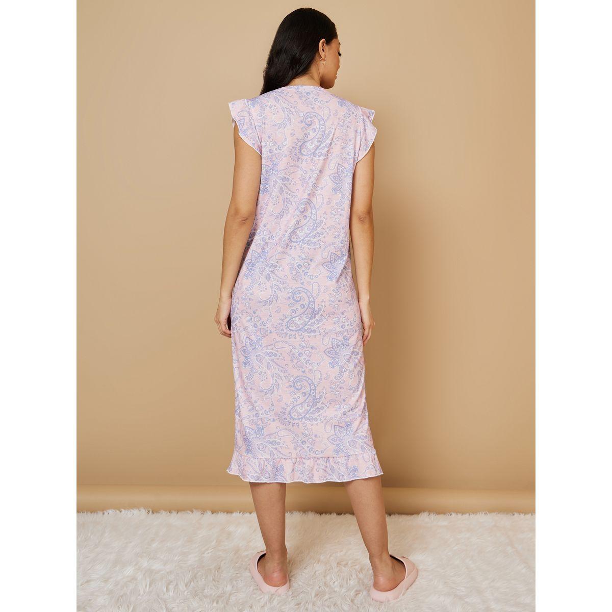 قميص نوم ميدي باكمام مكشكشة-women-clothing-nightwear-nighties-image-5