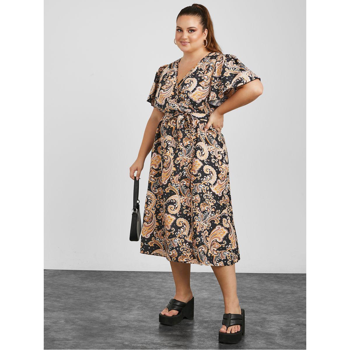 فستان ميدي باكمام قصيرة-women-clothing-dresses-image-2