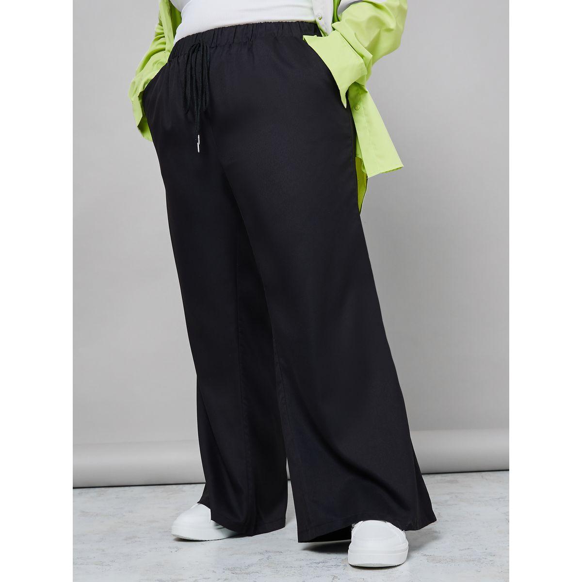 Styli Plus High Waist Woven Wide Leg Trouser-women-clothing-bottoms-joggers-image-2