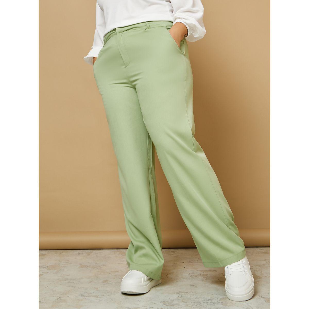 Styli Plus High Waist Woven Trouser with Side Pocket-women-clothing-bottoms-trousers-image-1