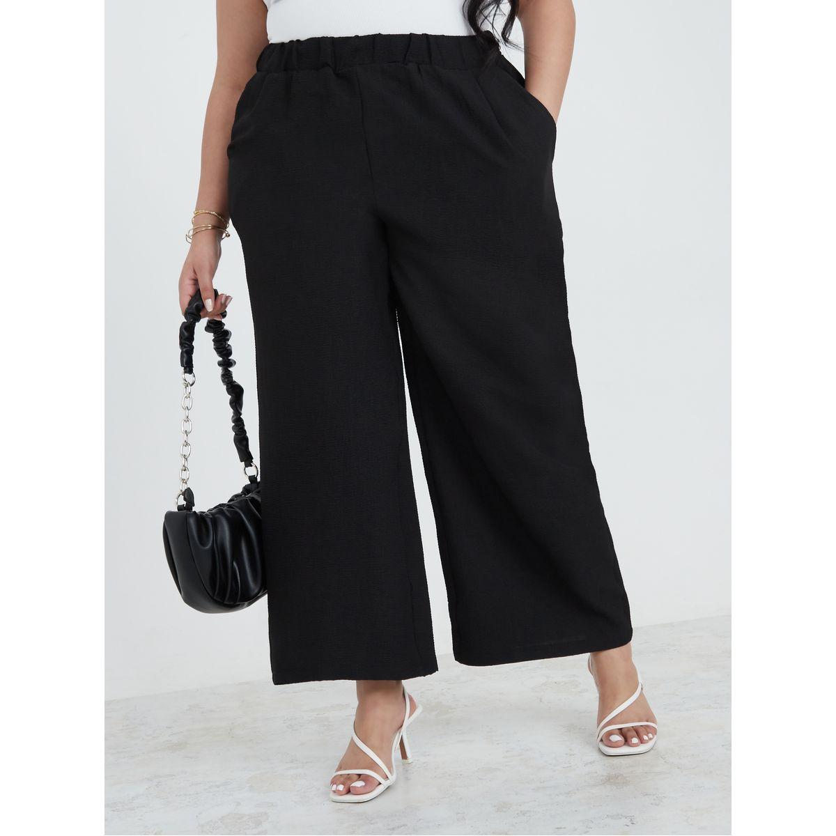 بنطال بقصة واسعة وخصر عالي-women-clothing-bottoms-trousers-image-1