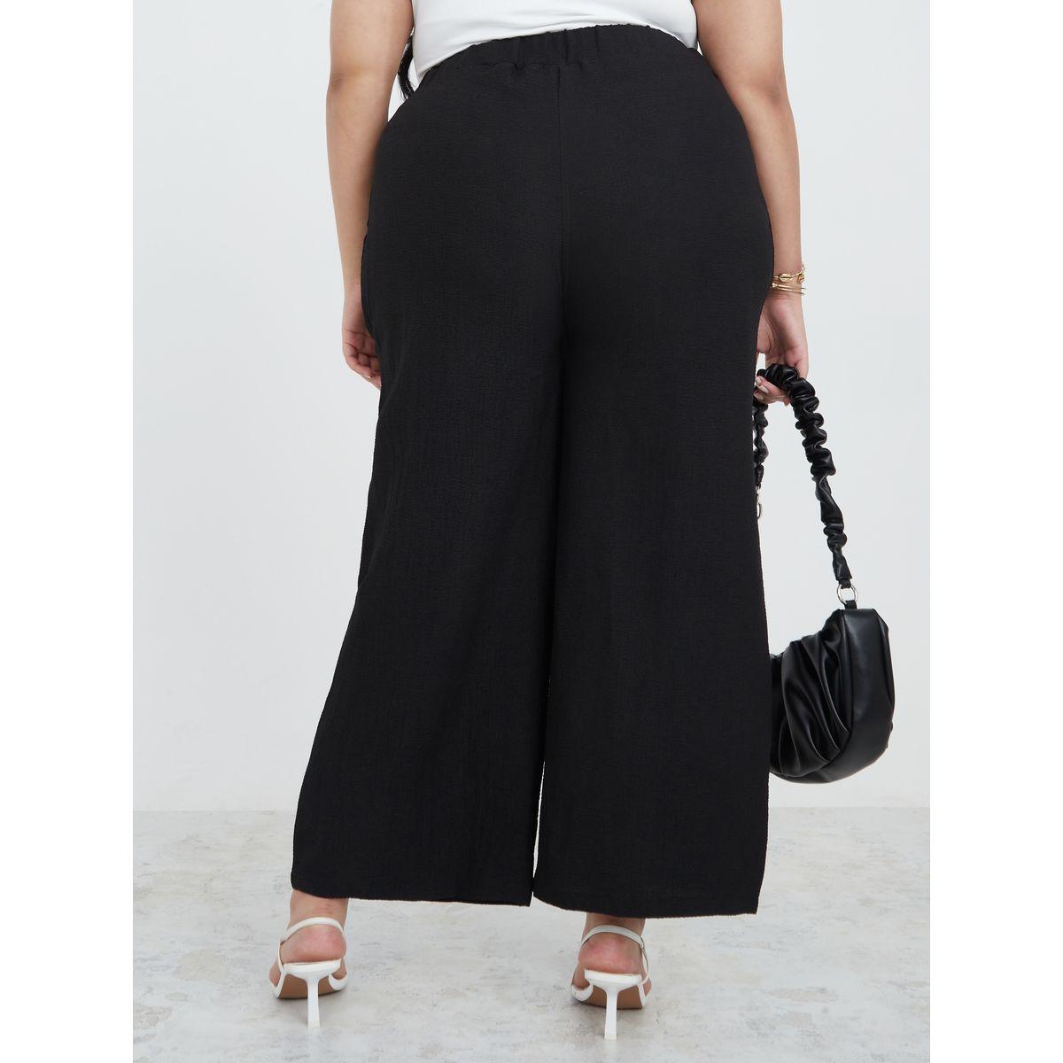 Styli Plus High Waist Textured Wide Leg Culottes-women-clothing-bottoms-trousers-image-4
