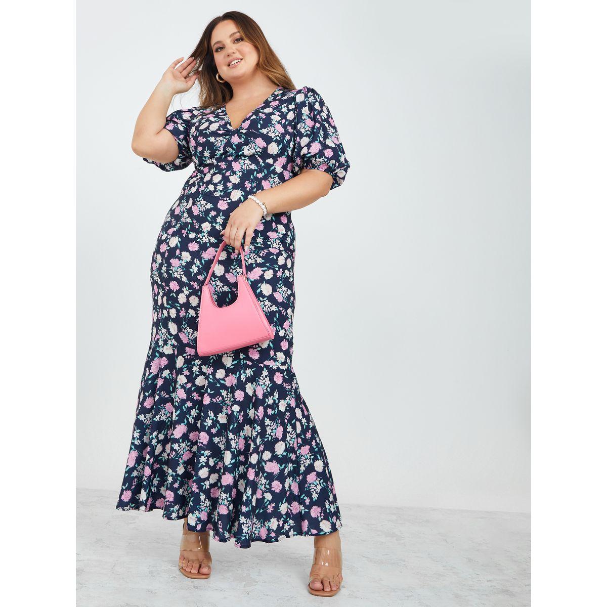 فستان طويل مطبع بطبعة زهور-women-clothing-dresses-image-1