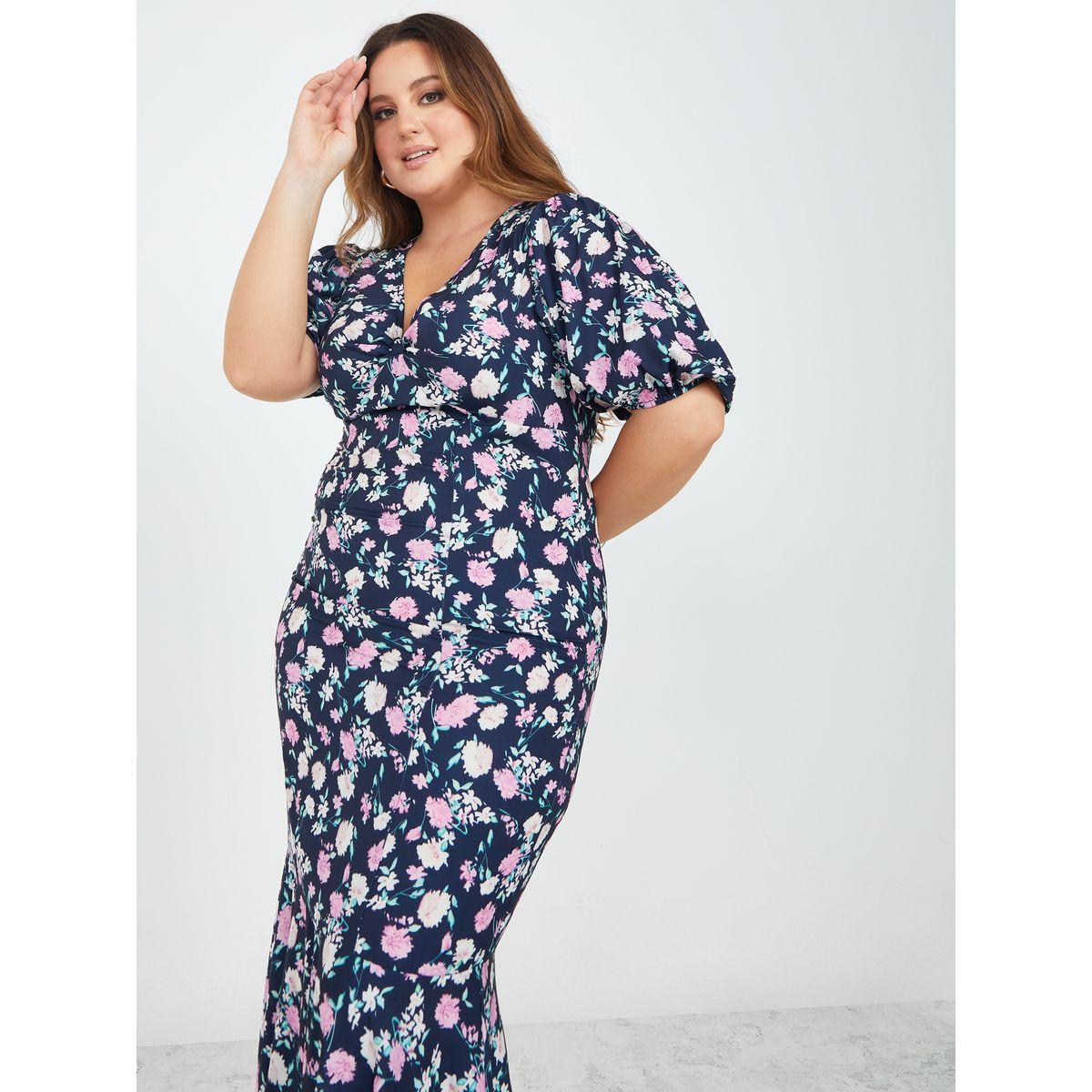 فستان طويل مطبع بطبعة زهور-women-clothing-dresses-image-2