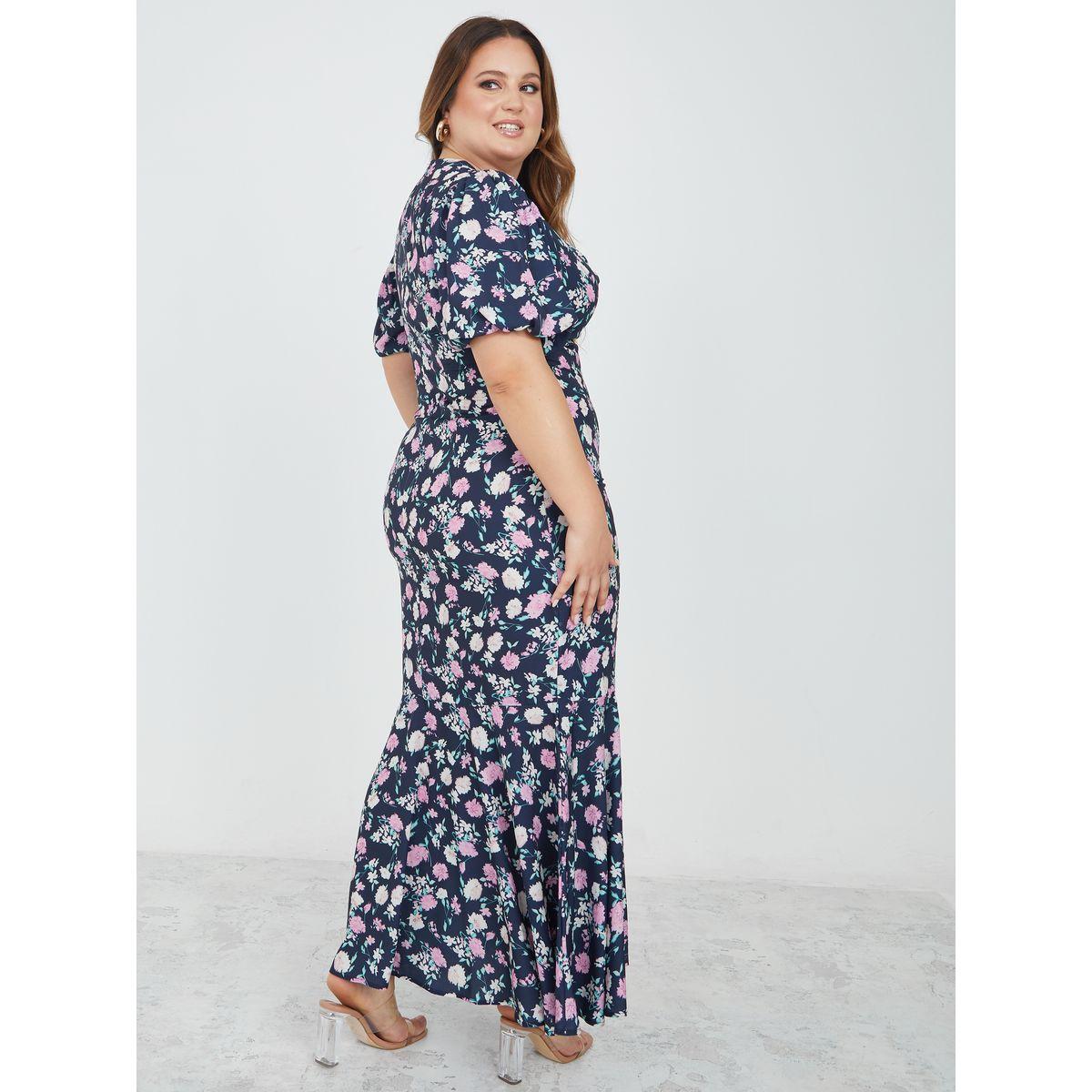فستان طويل مطبع بطبعة زهور-women-clothing-dresses-image-4