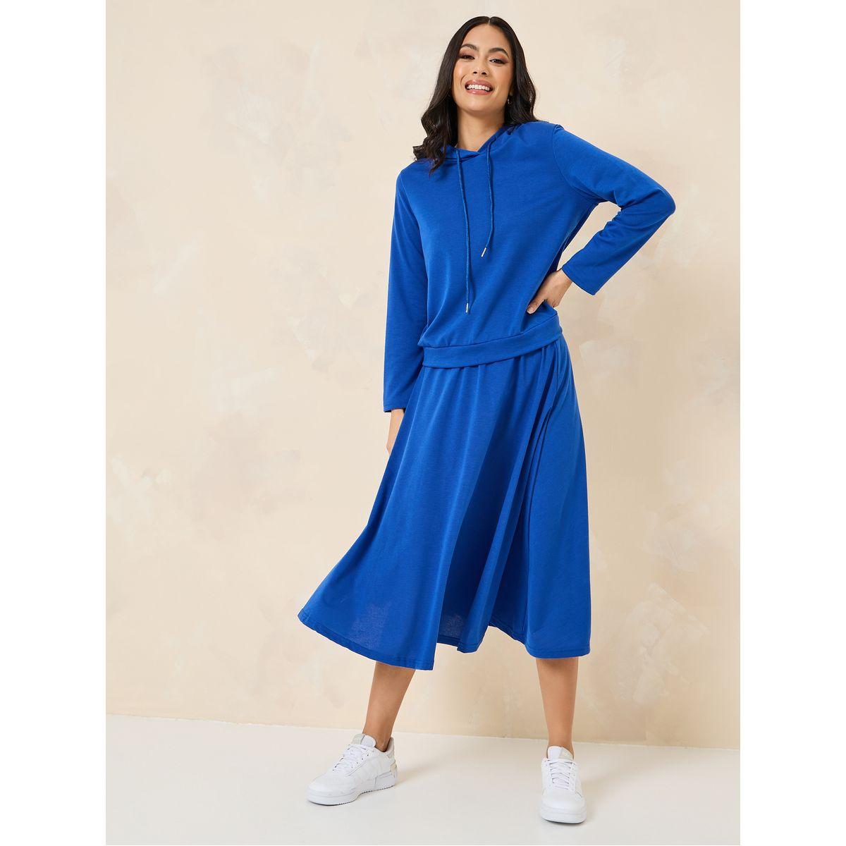 Styli Long Sleeves Hoodie & Midi Skirt Co-Ord Set-women-clothing-coordsets-image-1
