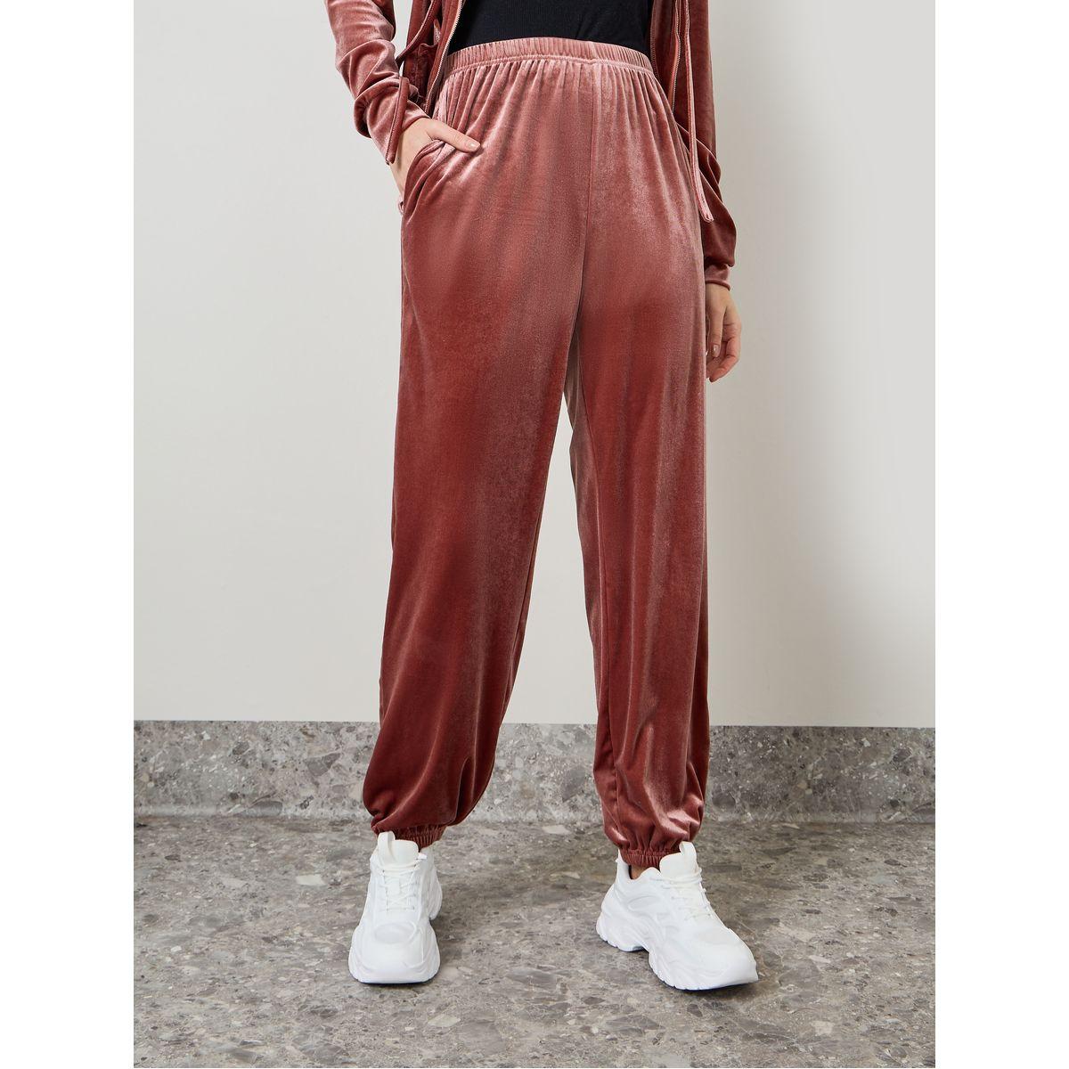 Styli Velour Zip Through Hoodie & Jogger Co-Ords-women-clothing-coordsets-image-3