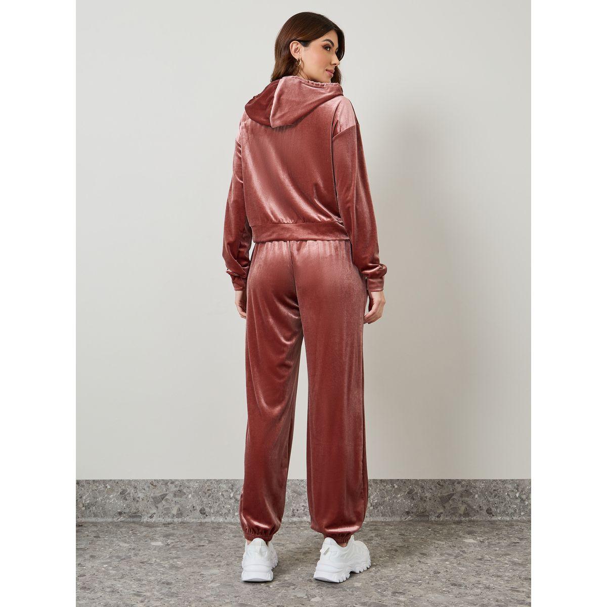 Styli Velour Zip Through Hoodie & Jogger Co-Ords-women-clothing-coordsets-image-6