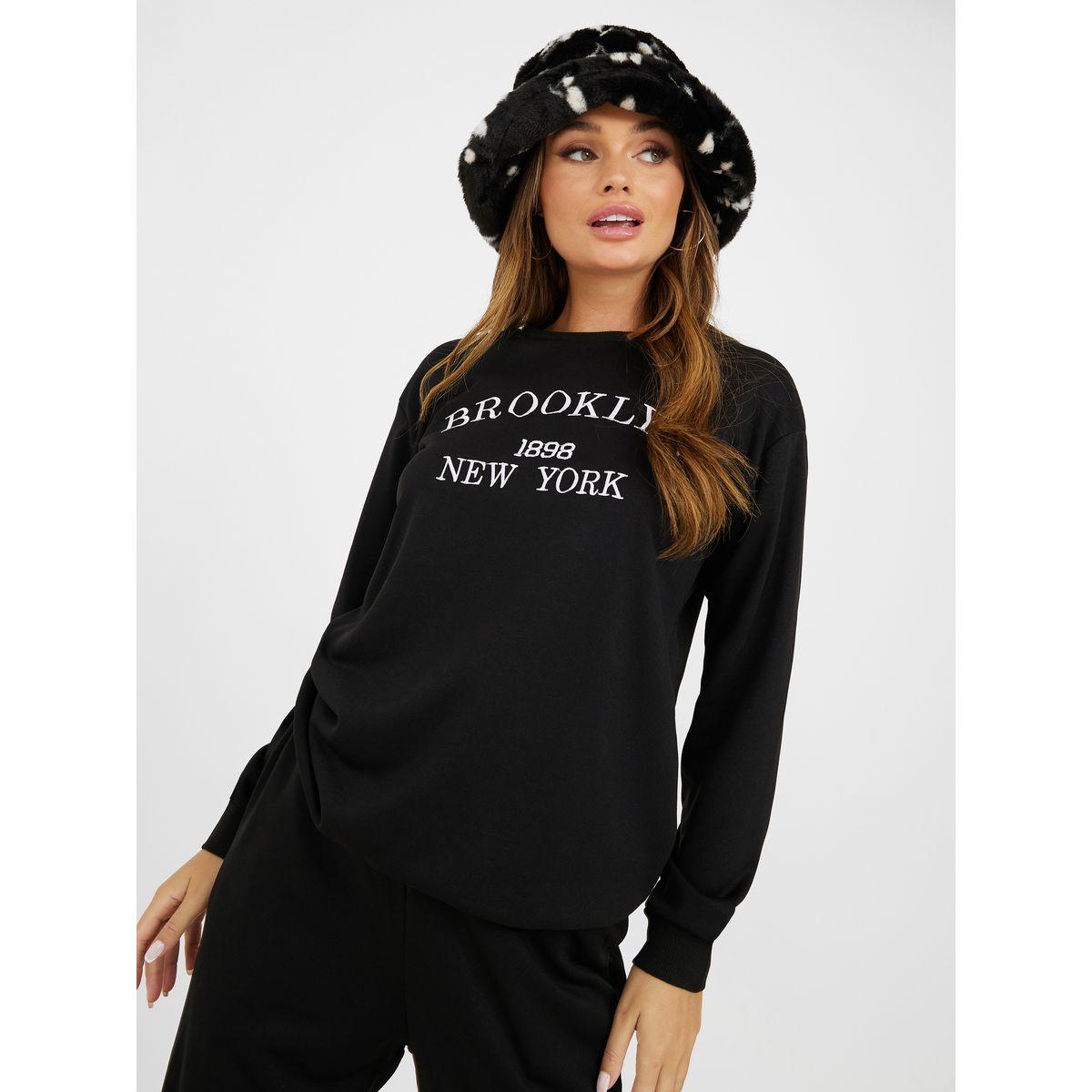 Styli Slogan Print Long Sleeves Sweatshirt & Jogger Co-Ord Set-women-clothing-coordsets-image-1