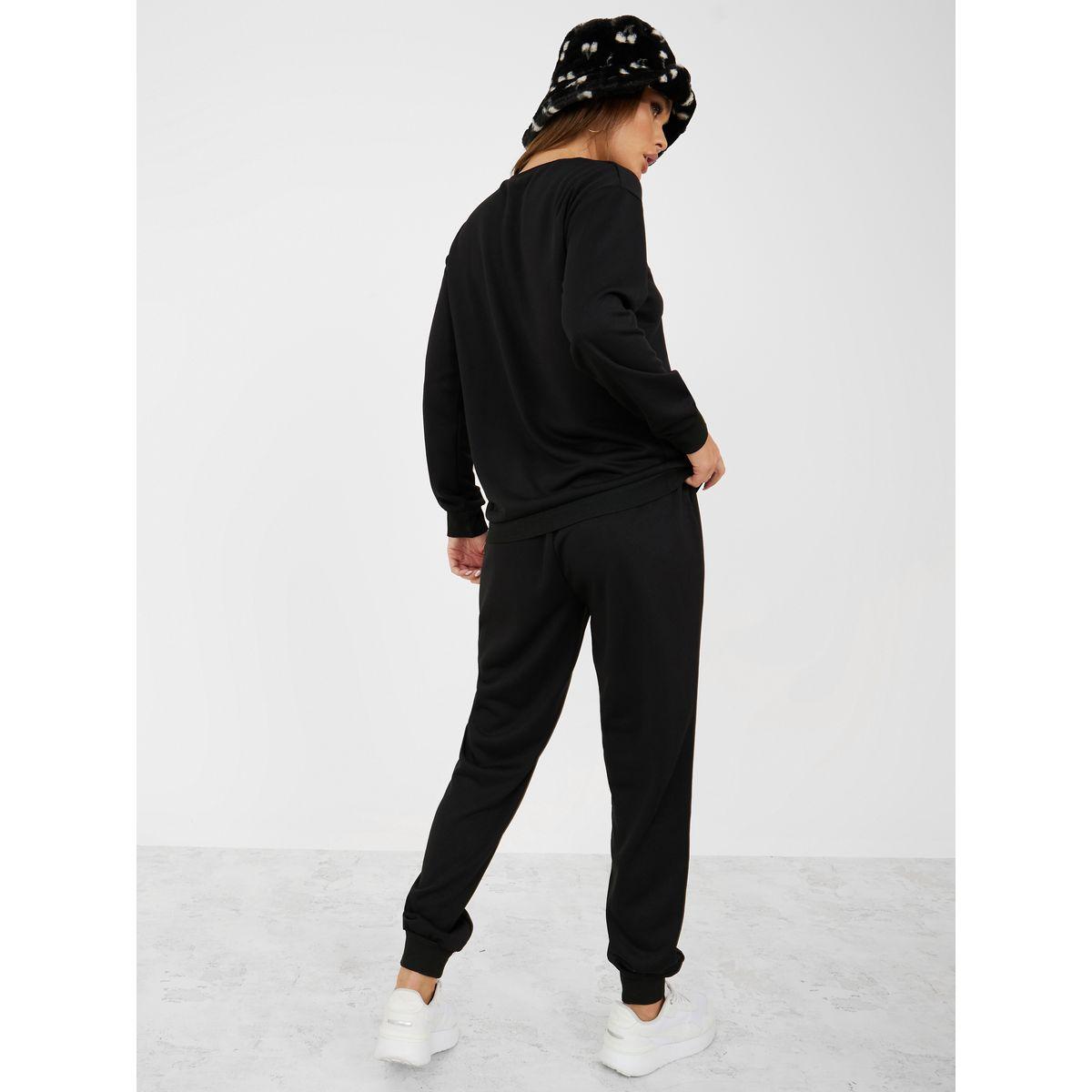 Styli Slogan Print Long Sleeves Sweatshirt & Jogger Co-Ord Set-women-clothing-coordsets-image-5