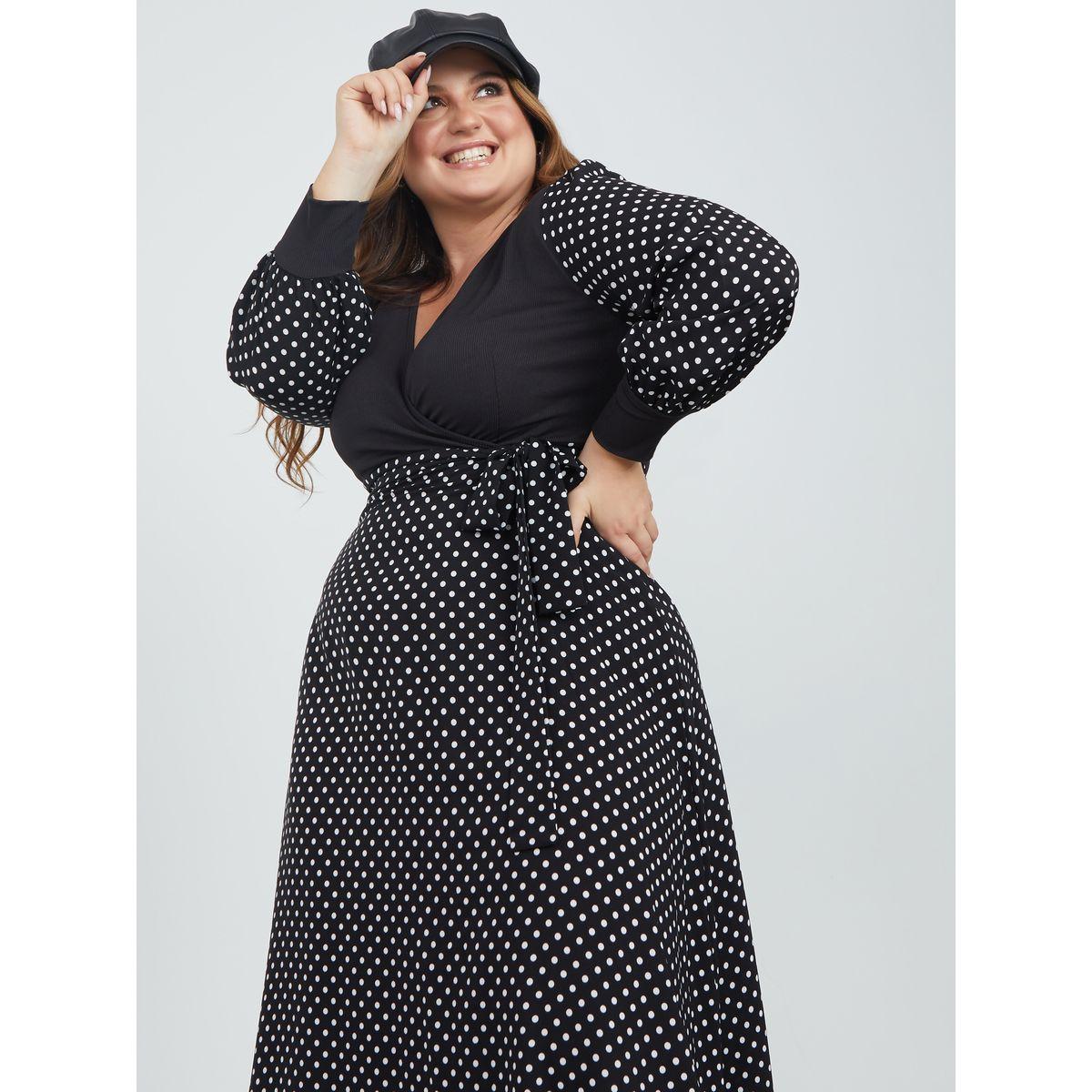 فستان طويل مطبع بنقاط بولكا-women-clothing-dresses-image-2
