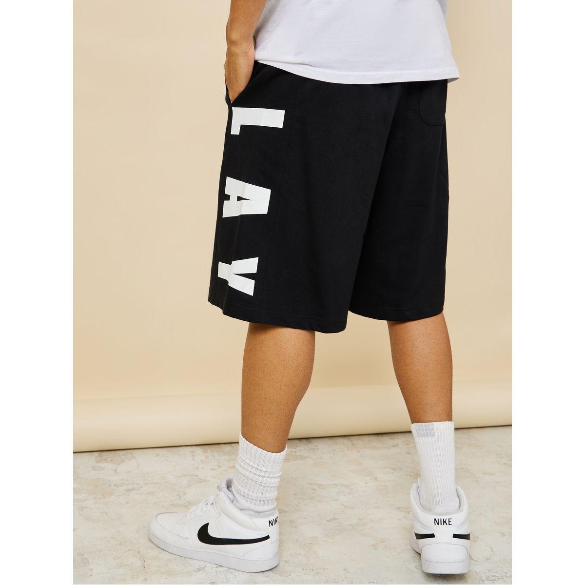 Styli Oversized Terry Shorts with Bold Text Print Detail-men-clothing-bottoms-shorts-image-4