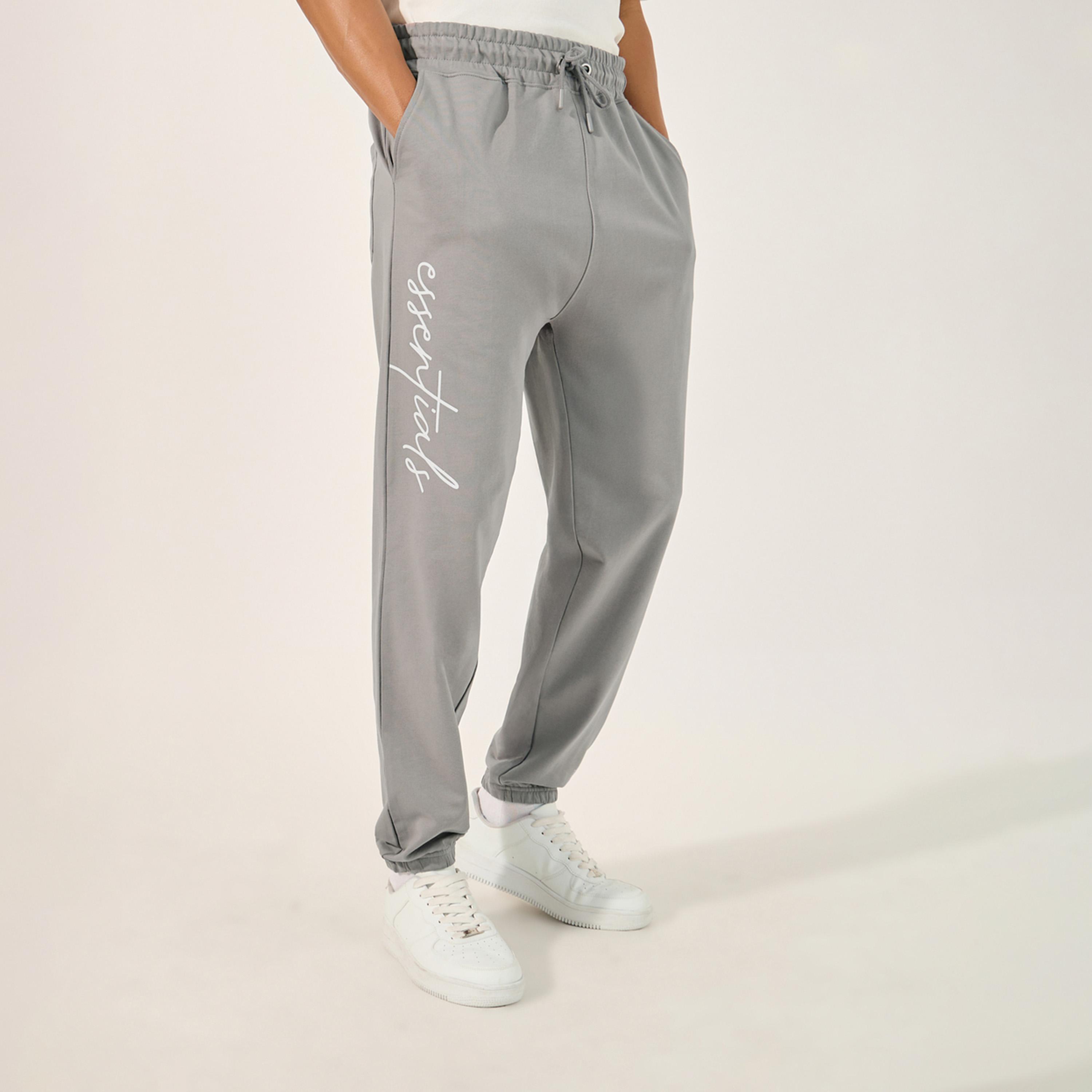Styli Slogan Print Oversized Jogger with Slip Pocket-men-clothing-bottoms-joggers-image-1