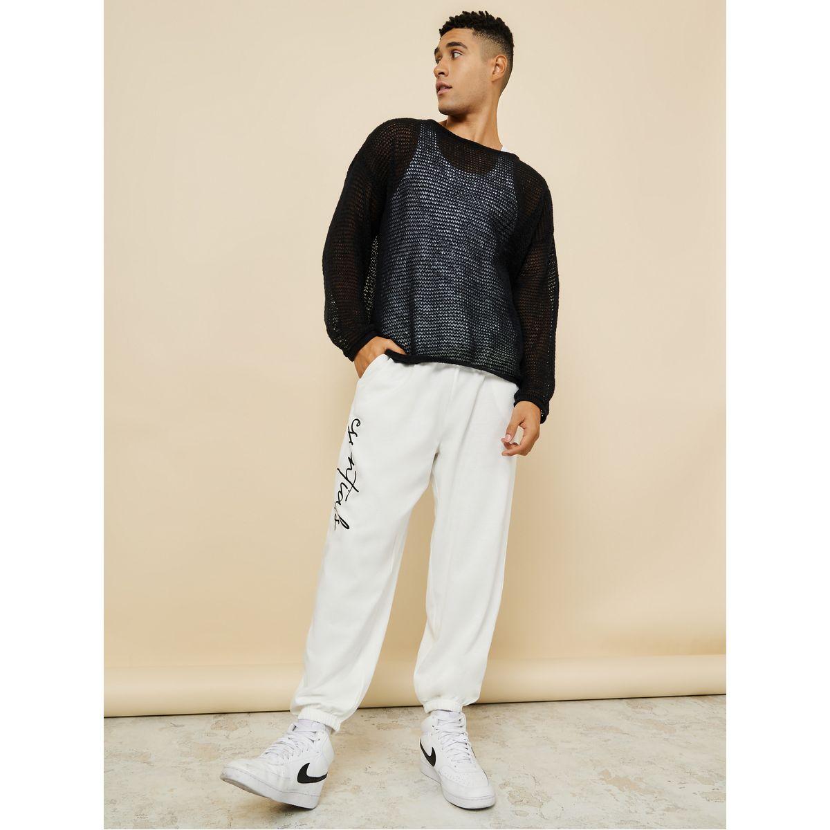 Styli Slogan Print Oversized Jogger with Slip Pocket-men-clothing-bottoms-joggers-image-2