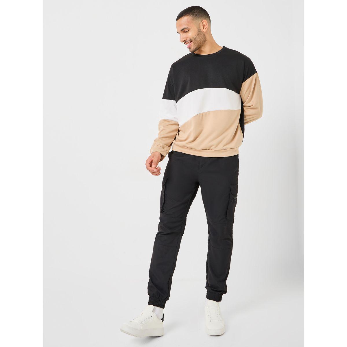 Styli Colorblock Oversized Sweatshirt-men-winterwear-hoodiesandsweatshirts-image-1