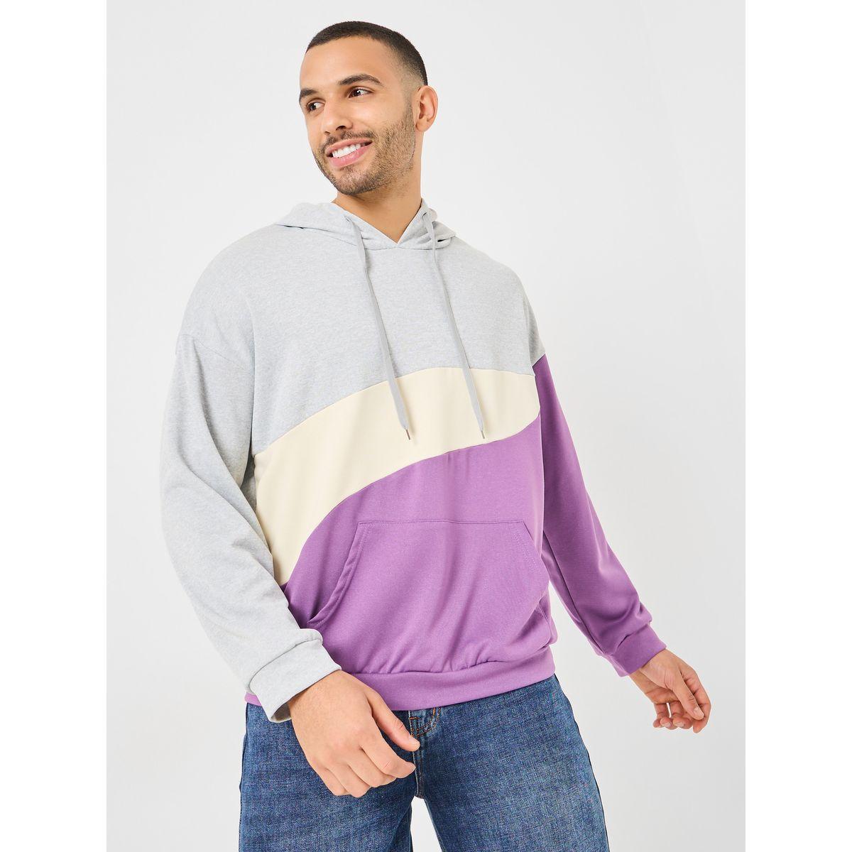 Styli Twin Spiral Colorblock Oversized Hoodie-men-winterwear-hoodiesandsweatshirts-image-1