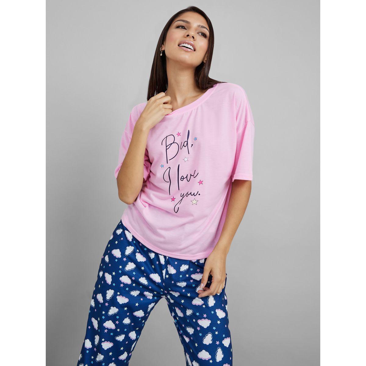 طقم بيجاما من ( بنطال + تيشيرت )-women-clothing-nightwear-pyjamas-longsets-image-2