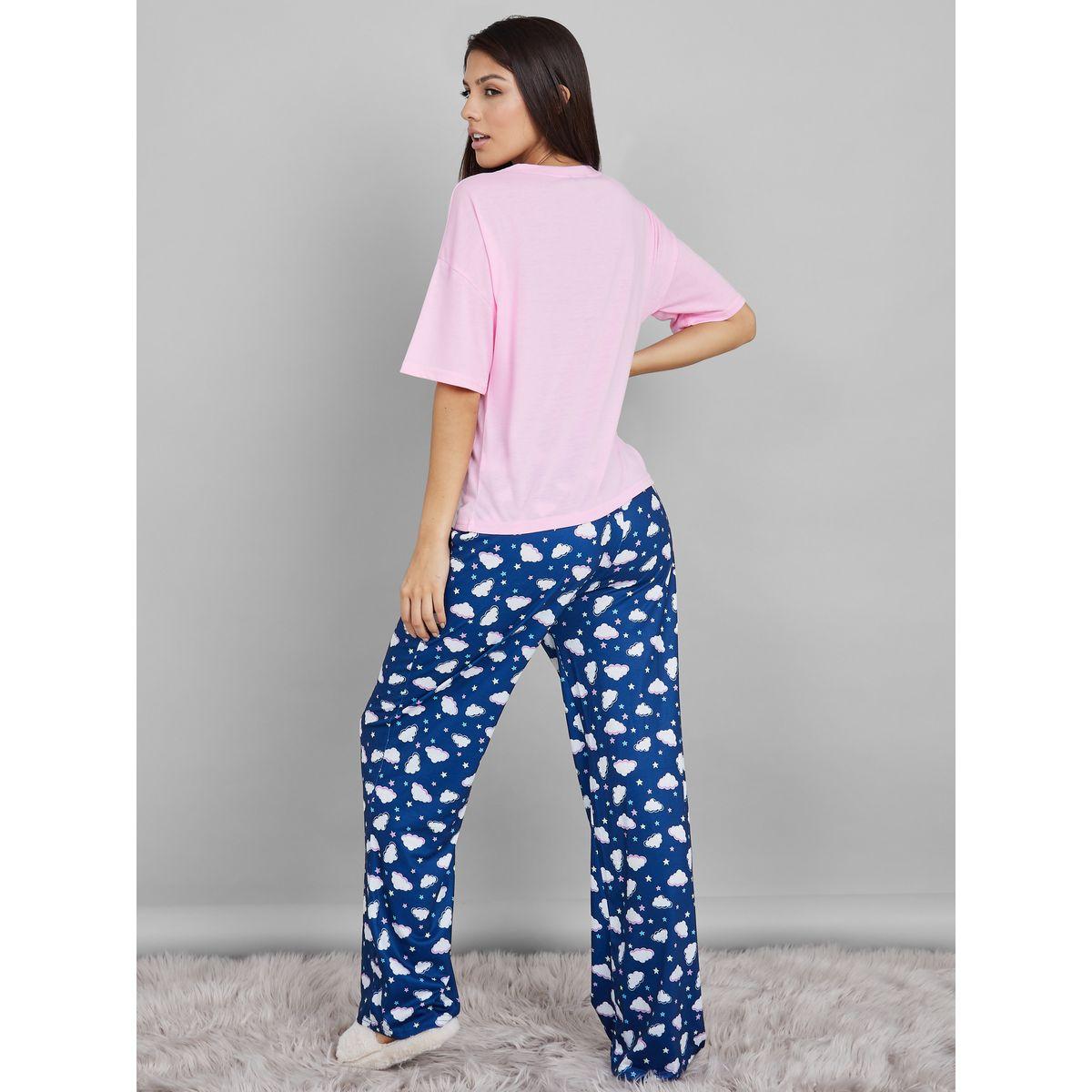 طقم بيجاما من ( بنطال + تيشيرت )-women-clothing-nightwear-pyjamas-longsets-image-5