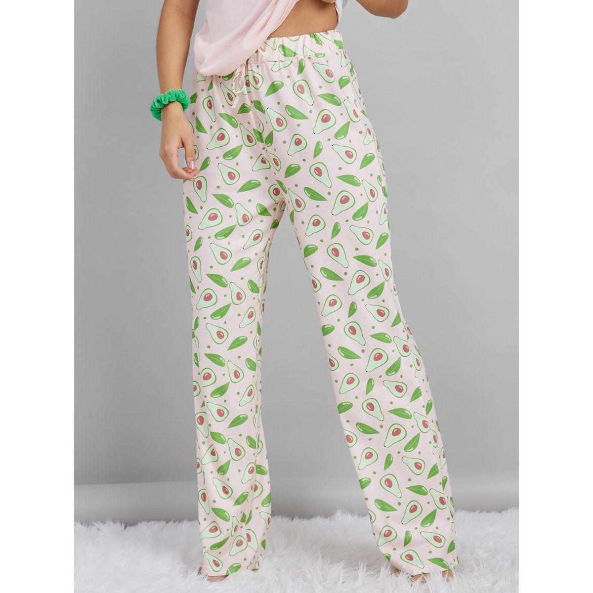Styli Unwind Avocado Graphic Round Neck T-shirt and AOP Pyjama Set-women-clothing-nightwear-pyjamas-longsets-image-4