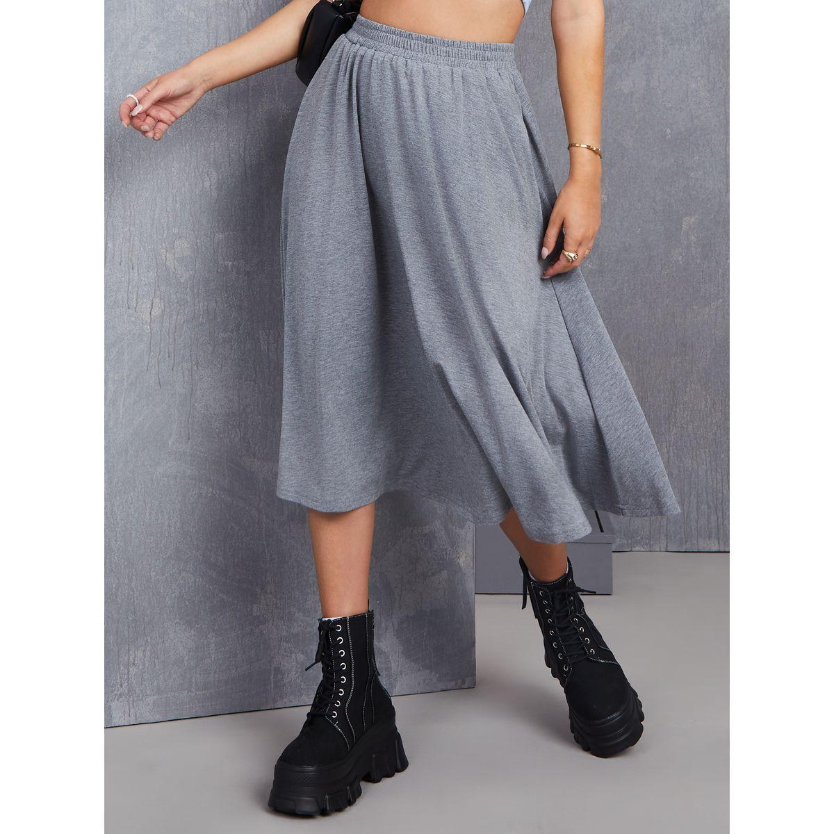 تنورة ميدي بخصر مطاطي-women-clothing-bottoms-skirts-image-1