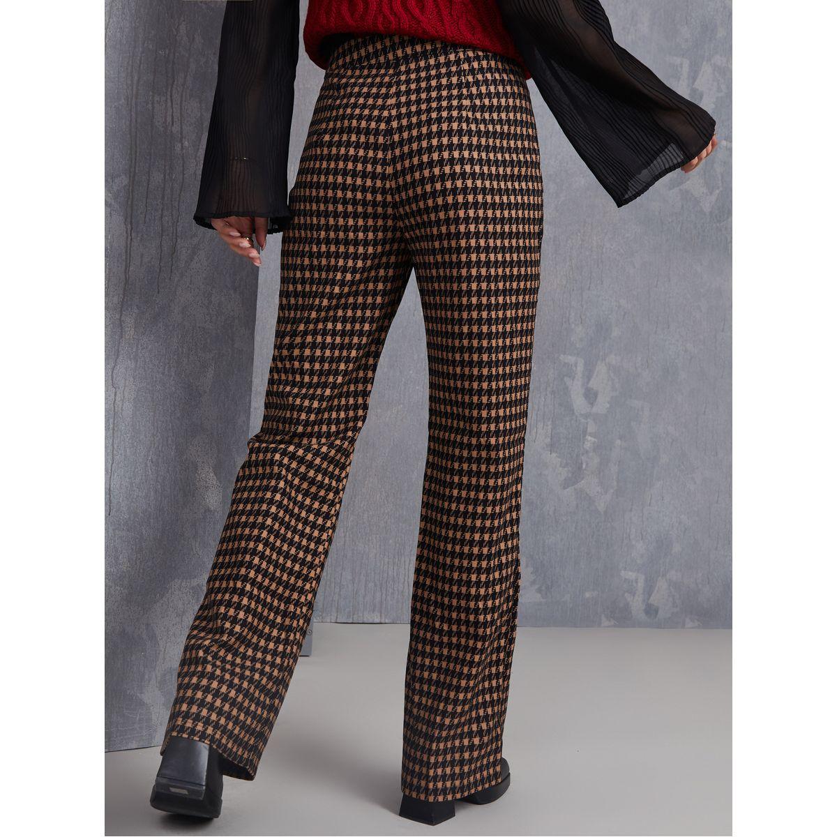 Styli Houndstooth High Waist Straight Leg Pants-women-clothing-bottoms-trousers-image-4