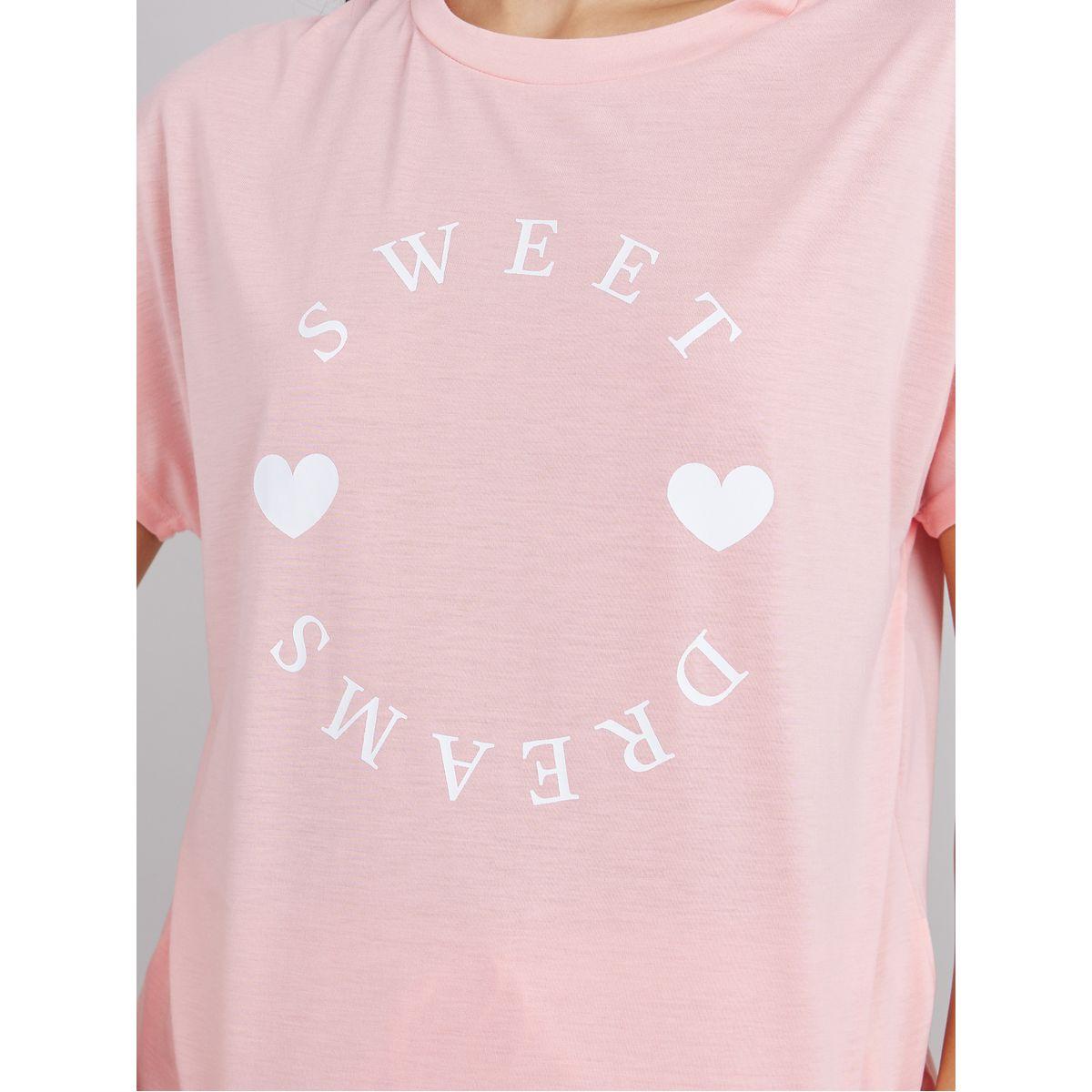 Styli Unwind Sweet Dreams Ruffle Hem T-shirt and Shorts Set-women-clothing-nightwear-pyjamas-shortsets-image-3