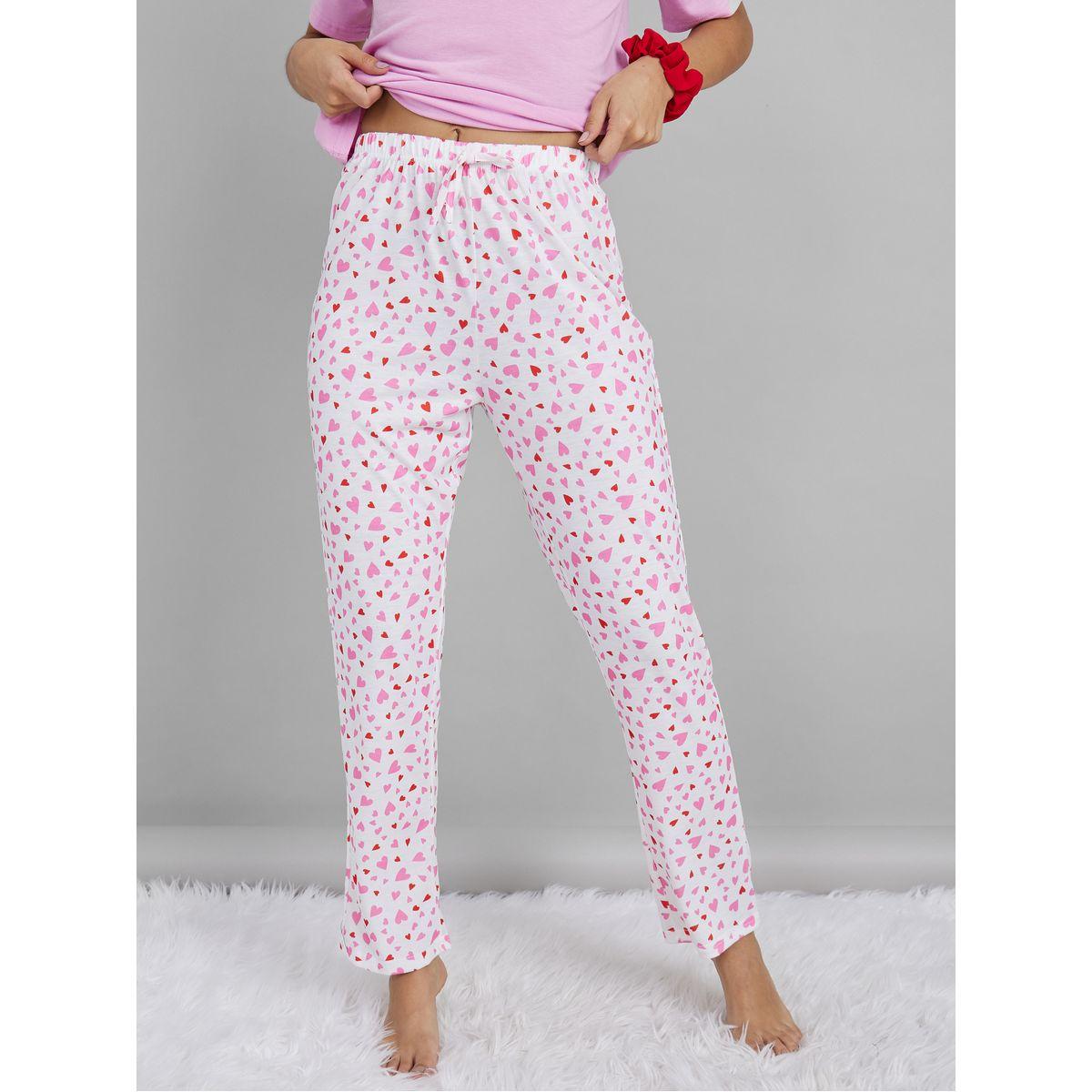 Styli Unwind You Had Me At Bonjour Slogan T-shirt and Heart Print Pyjama Set-women-clothing-nightwear-pyjamas-longsets-image-4