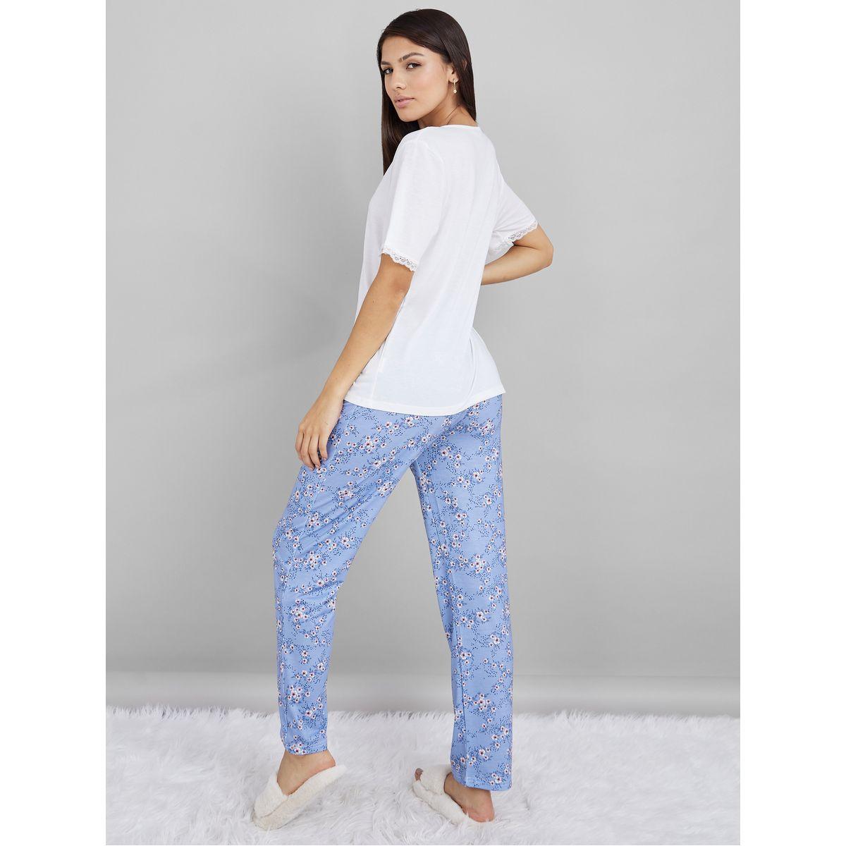 طقم بيجاما من ( بنطال + تيشيرت )-women-clothing-nightwear-pyjamas-longsets-image-5