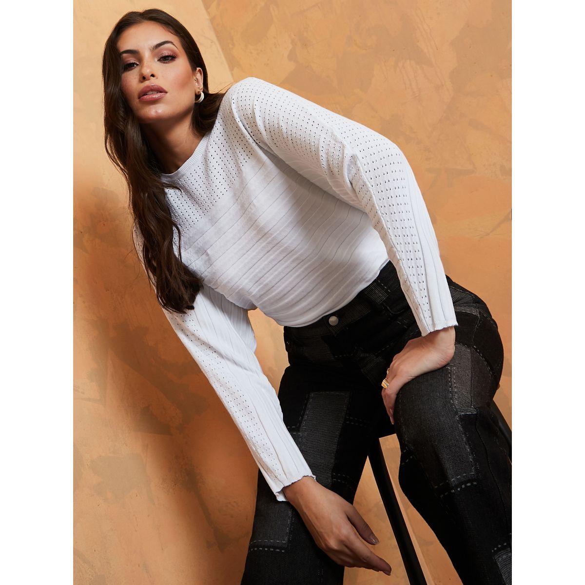 Styli Regular Length Textured Regular Fit Sweater-women-clothing-cardigansandjumpers-jumpers-image-1