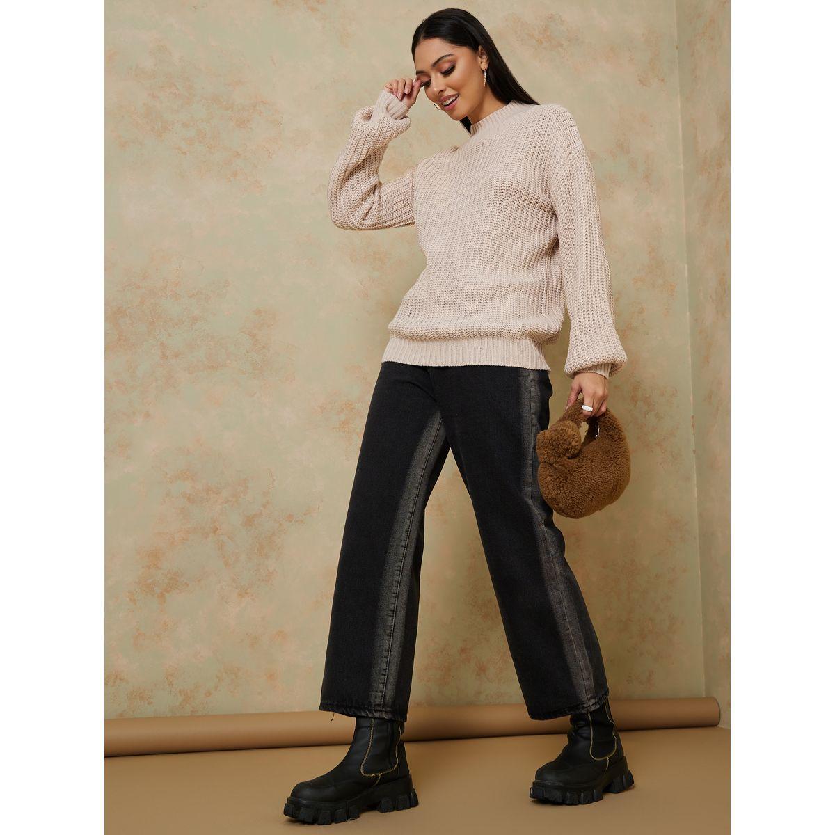 سويتر محبوك بقصة عادية-women-clothing-cardigansandjumpers-jumpers-image-2