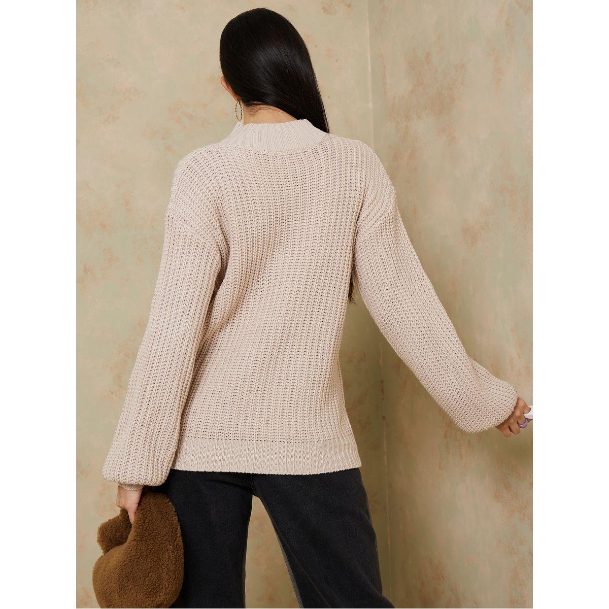 سويتر محبوك بقصة عادية-women-clothing-cardigansandjumpers-jumpers-image-4