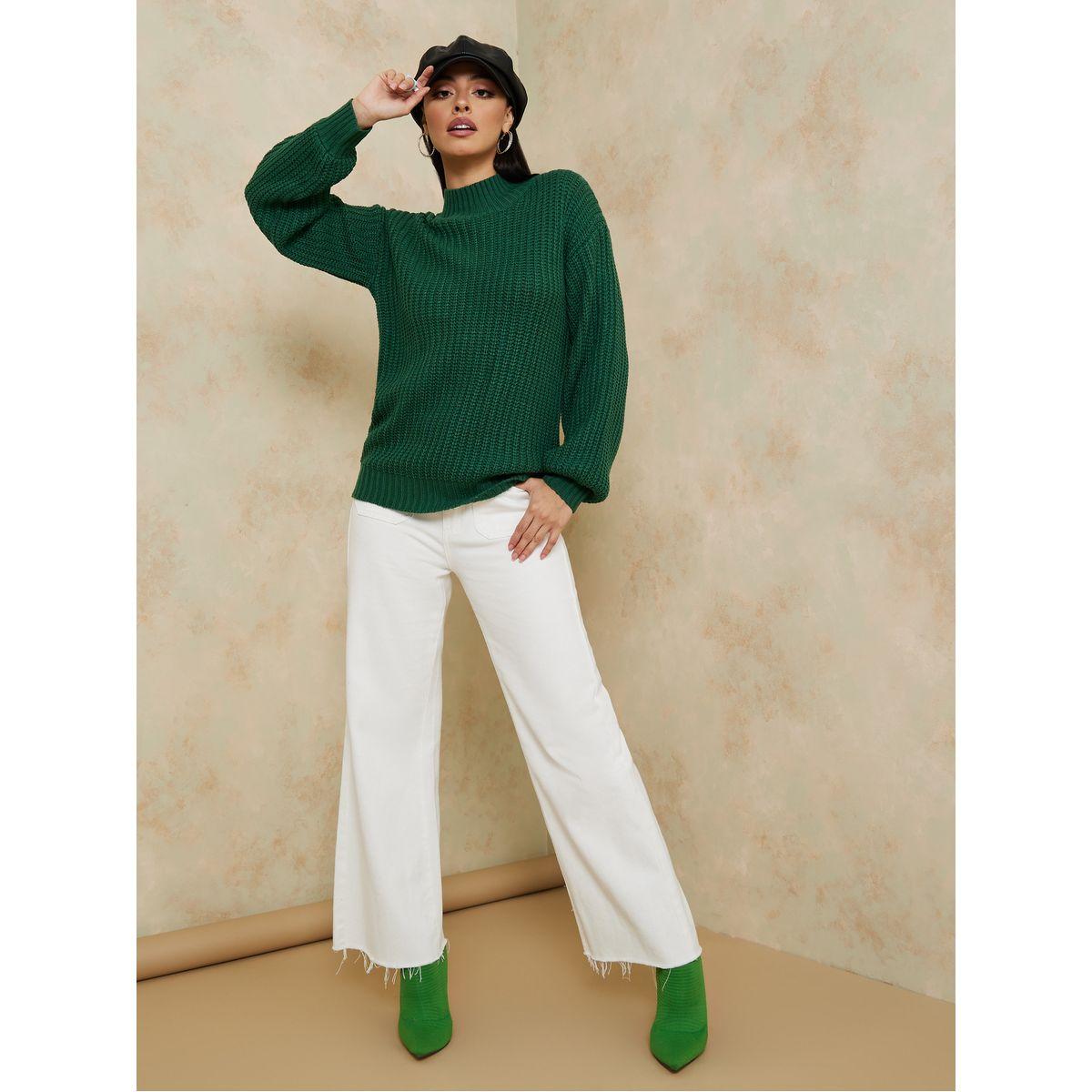 سويتر محبوك بقصة عادية-women-clothing-cardigansandjumpers-jumpers-image-2