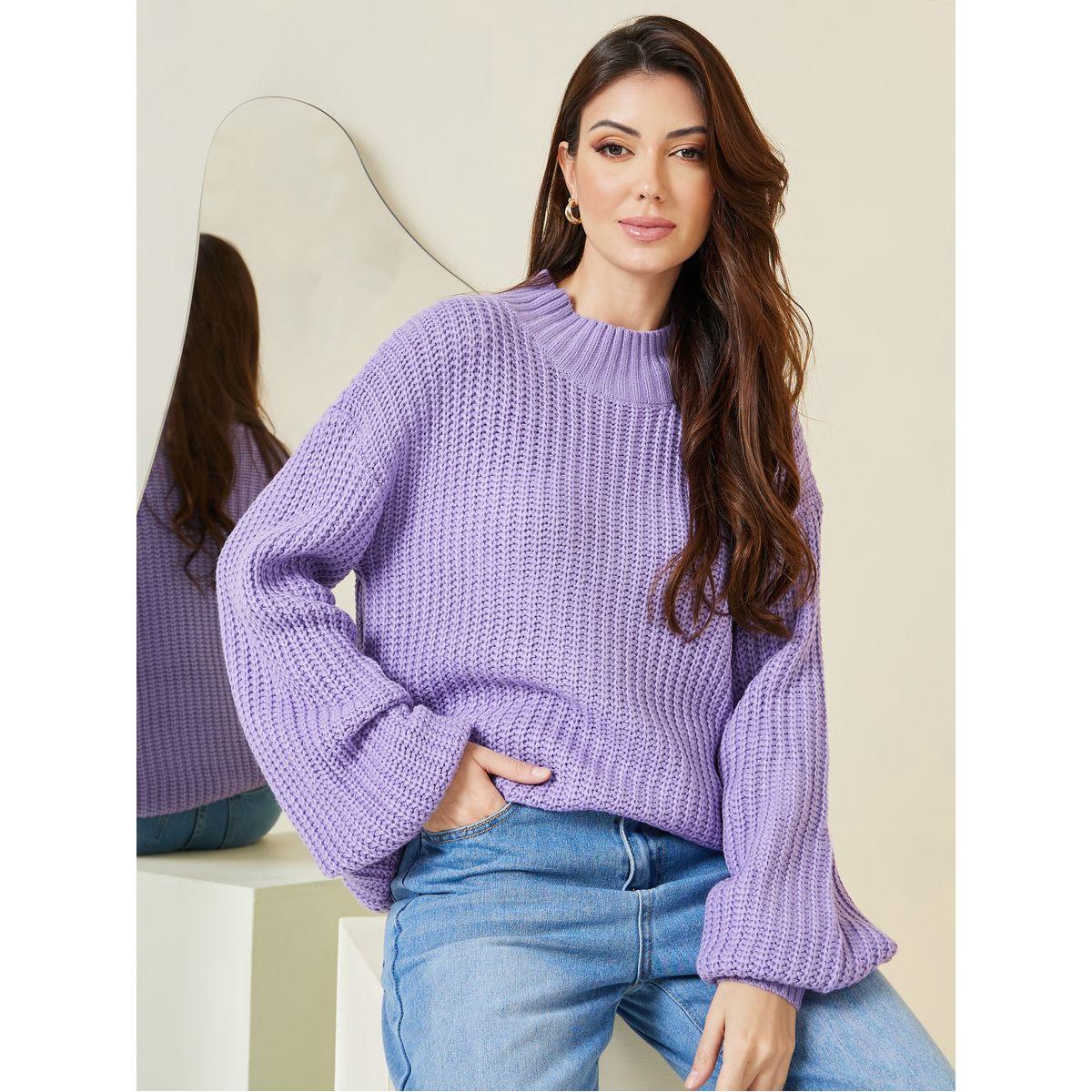 Styli Regular Length Chunky Knit Volume Sleeves Regular Fit Sweater-women-clothing-cardigansandjumpers-jumpers-image-1
