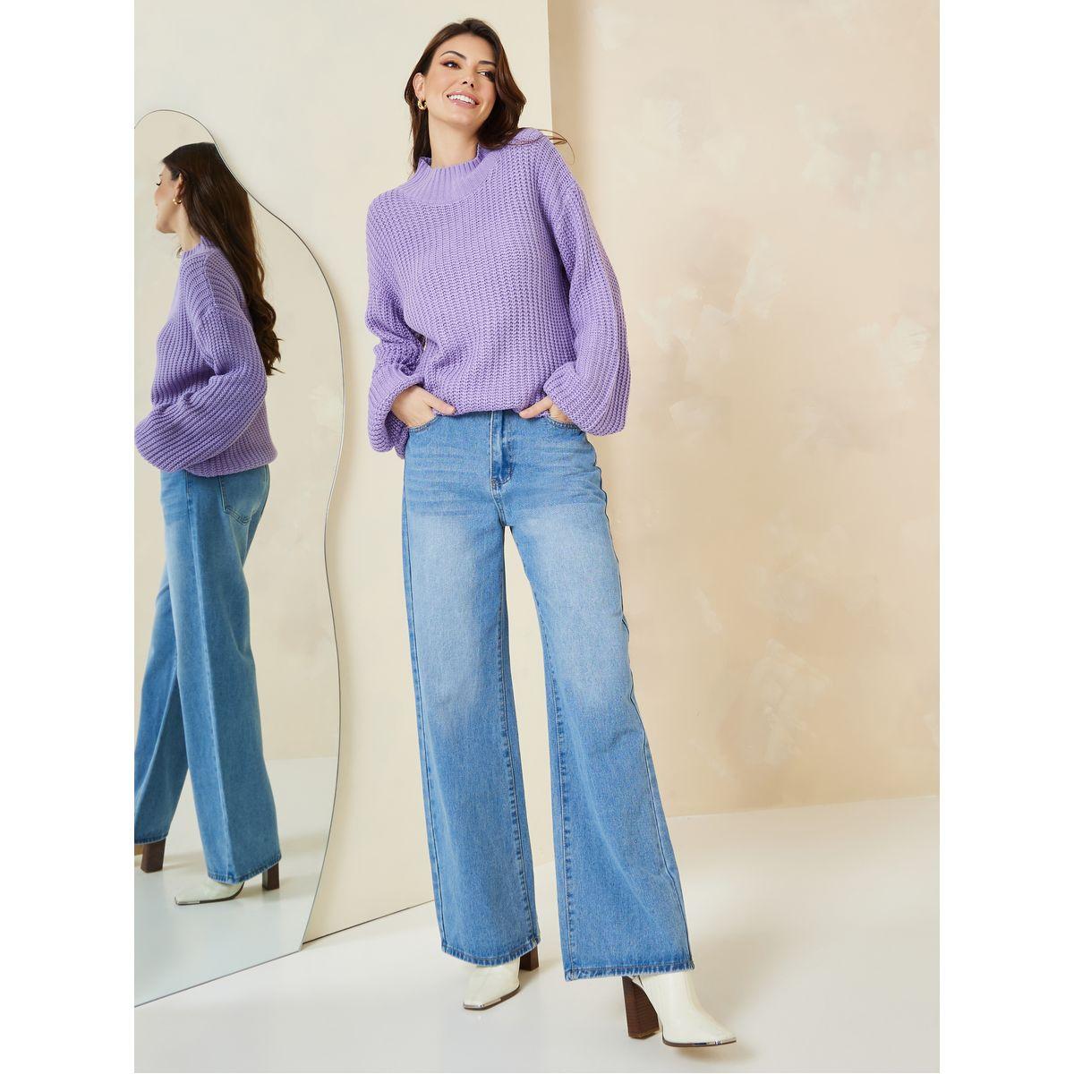 Styli Regular Length Chunky Knit Volume Sleeves Regular Fit Sweater-women-clothing-cardigansandjumpers-jumpers-image-2