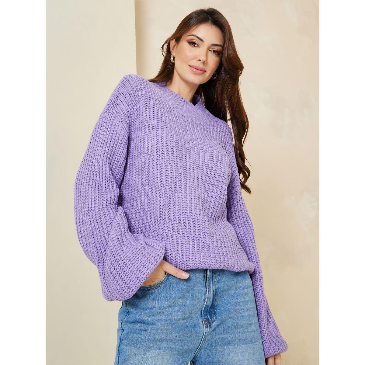 Styli Regular Length Chunky Knit Volume Sleeves Regular Fit Sweater-women-clothing-cardigansandjumpers-jumpers-image-3