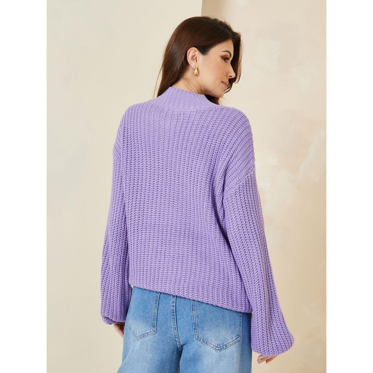 Styli Regular Length Chunky Knit Volume Sleeves Regular Fit Sweater-women-clothing-cardigansandjumpers-jumpers-image-5
