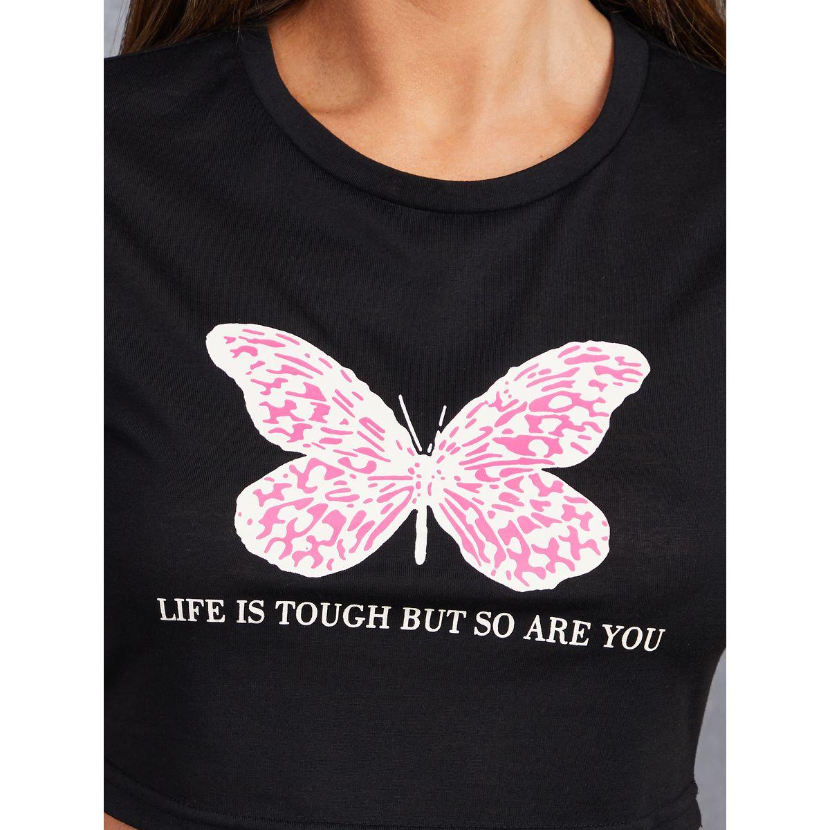 تيشيرت قصير بقصة سكيني-women-clothing-tshirts-image-4
