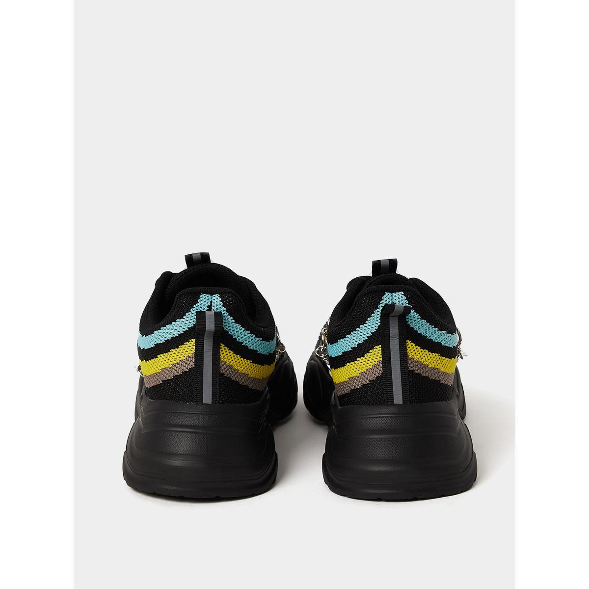 Styli Embellished Chain Detail Knitted Sneakers-sports-women-shoes-image-4