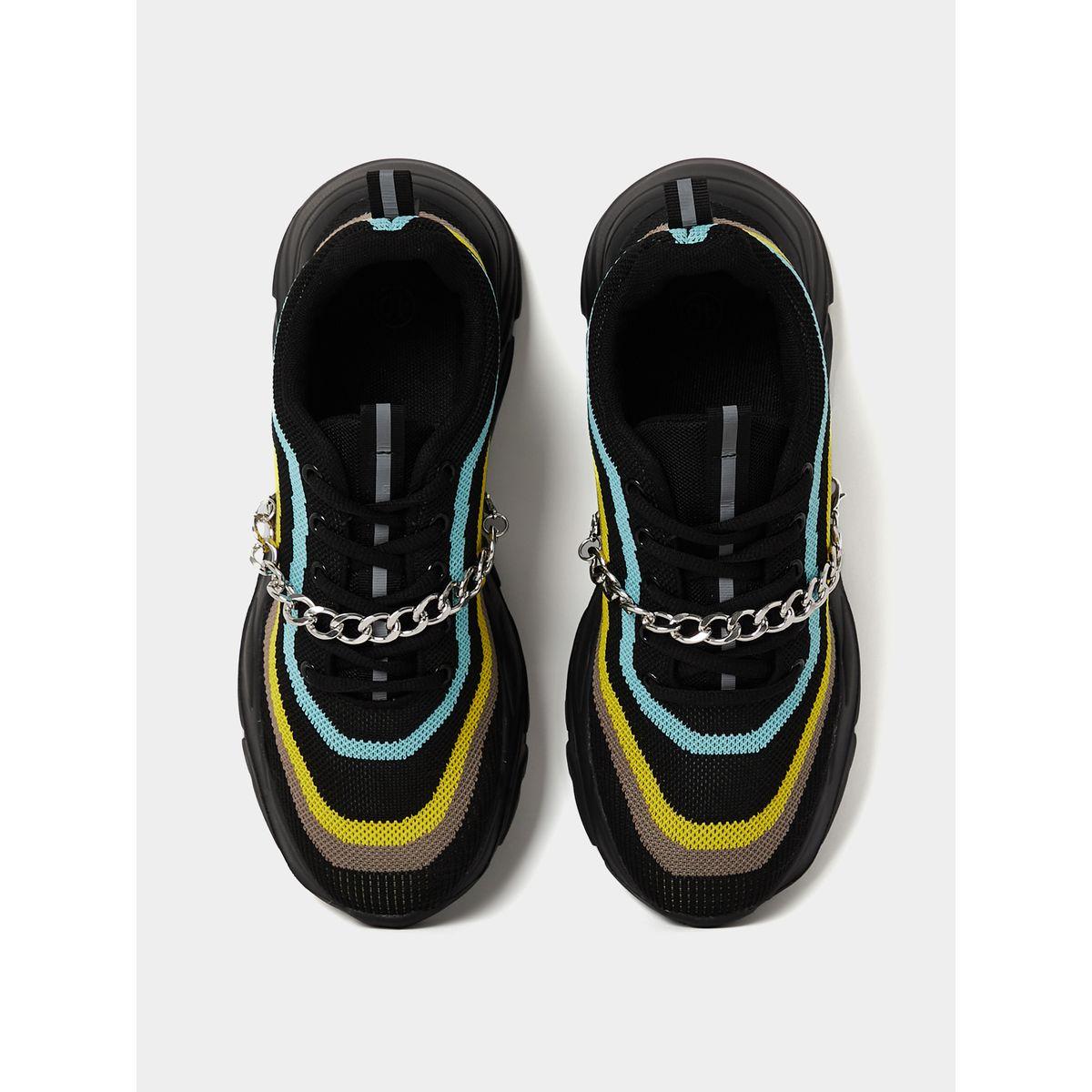 Styli Embellished Chain Detail Knitted Sneakers-sports-women-shoes-image-6