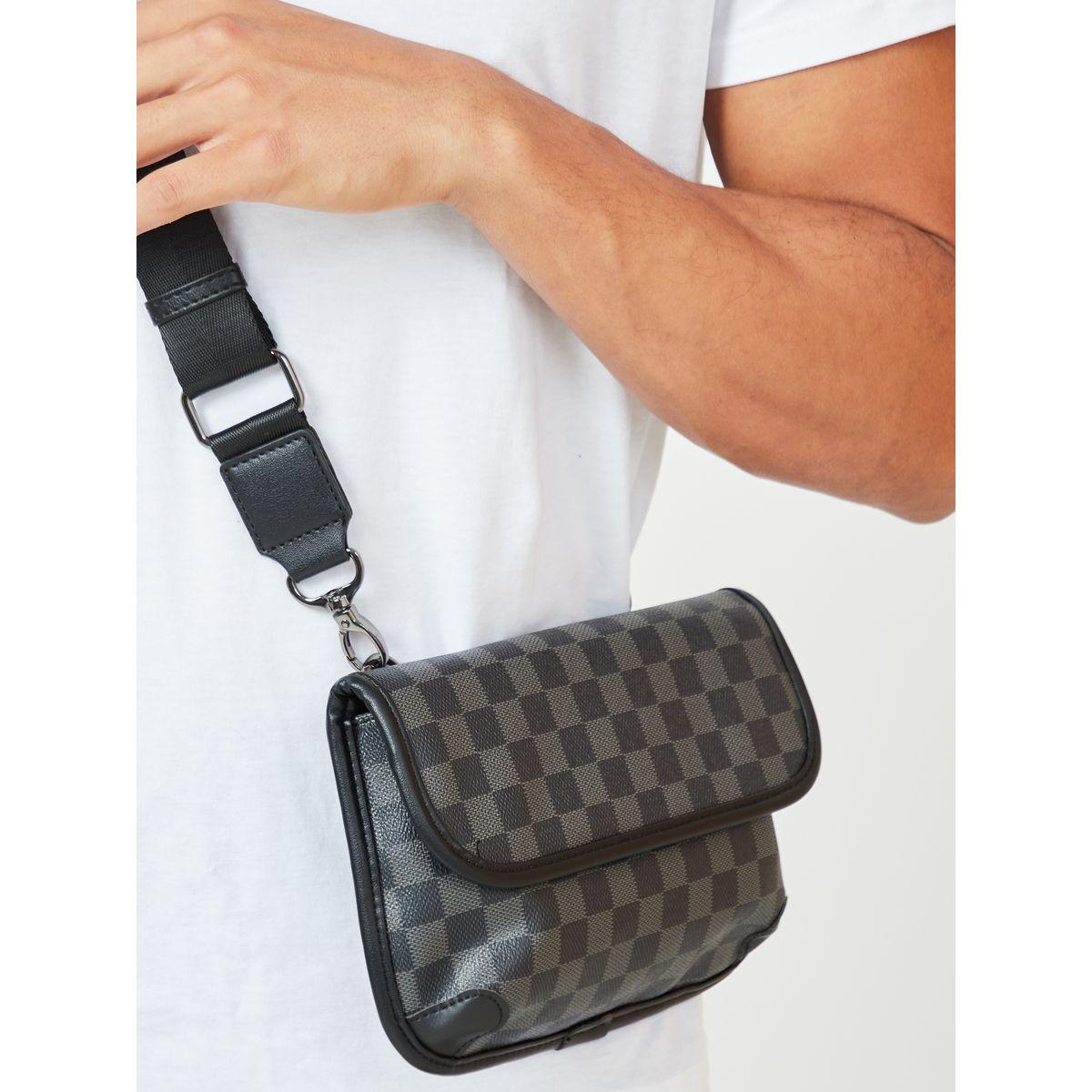 Styli Checked Print Flap Crossbody Bag-men-bags-image-3