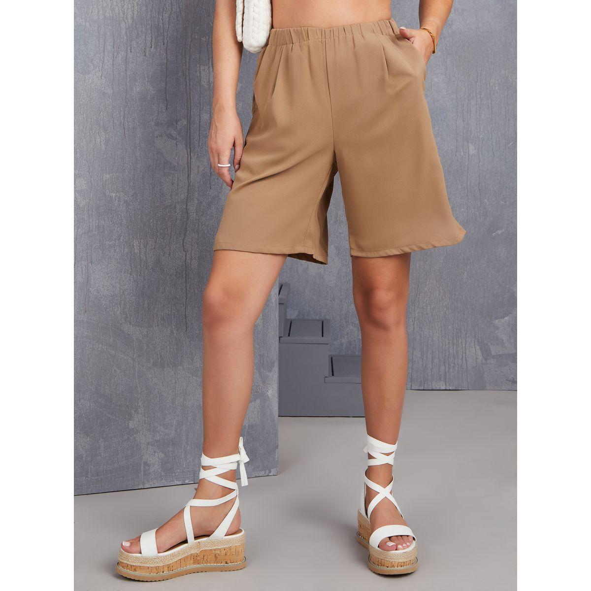 Styli Wide Hem Loose Fit Shorts with Side Pocket-women-clothing-bottoms-shorts-image-1