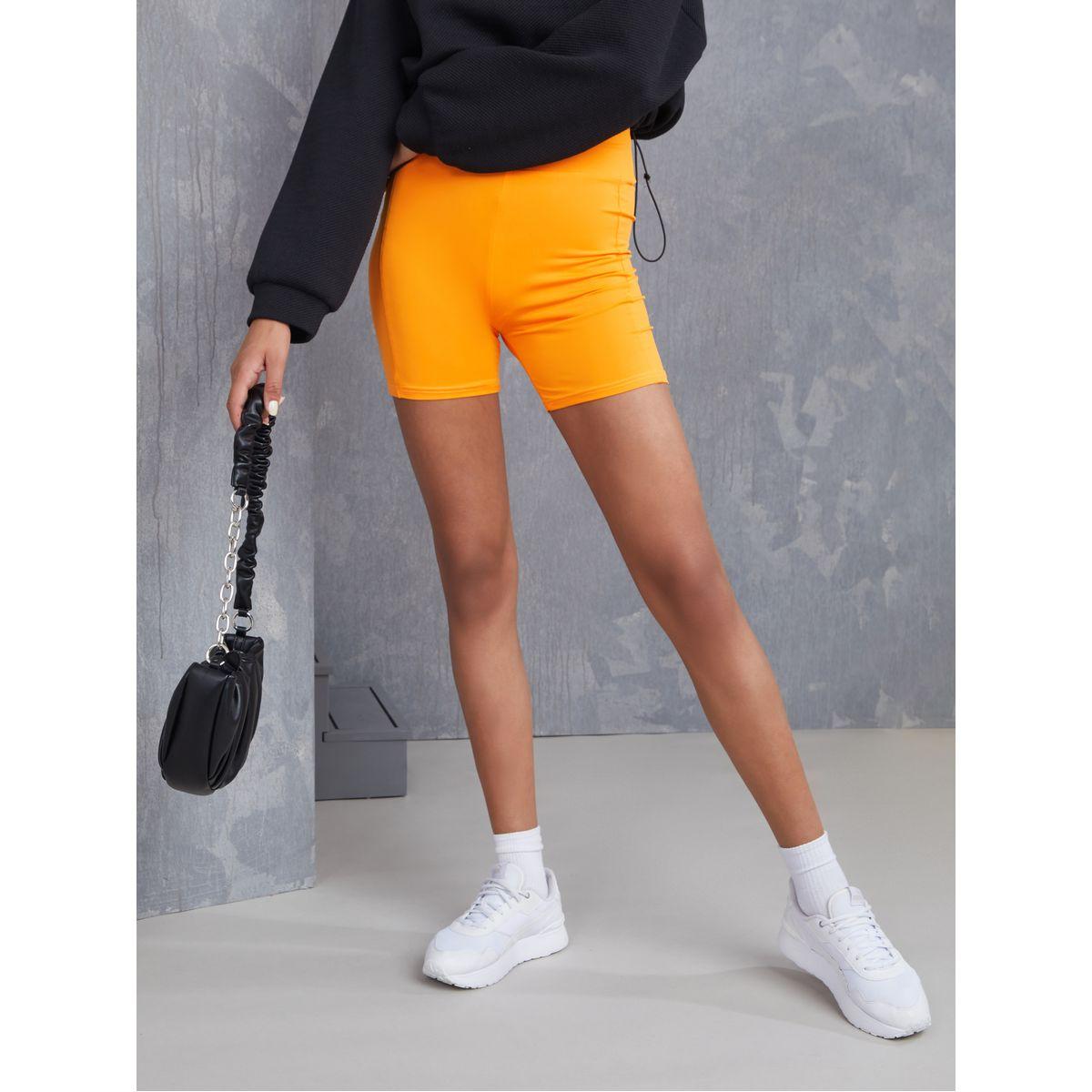 Styli Solid Cycling Shorts with Elasticised Waistband-women-clothing-bottoms-shorts-image-2