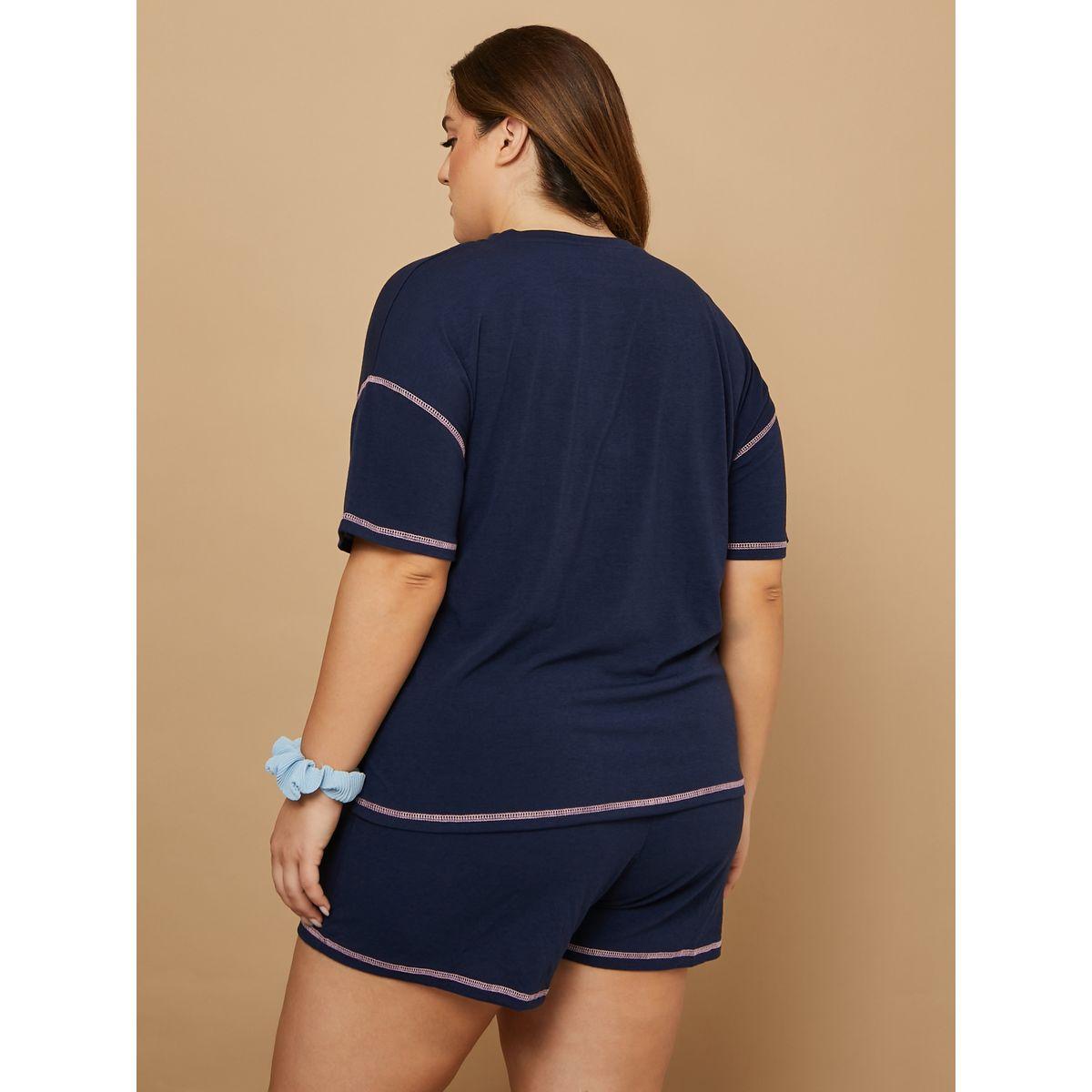 طقم من ( تيشيرت + شورت )-women-clothing-nightwear-pyjamas-shortsets-image-5