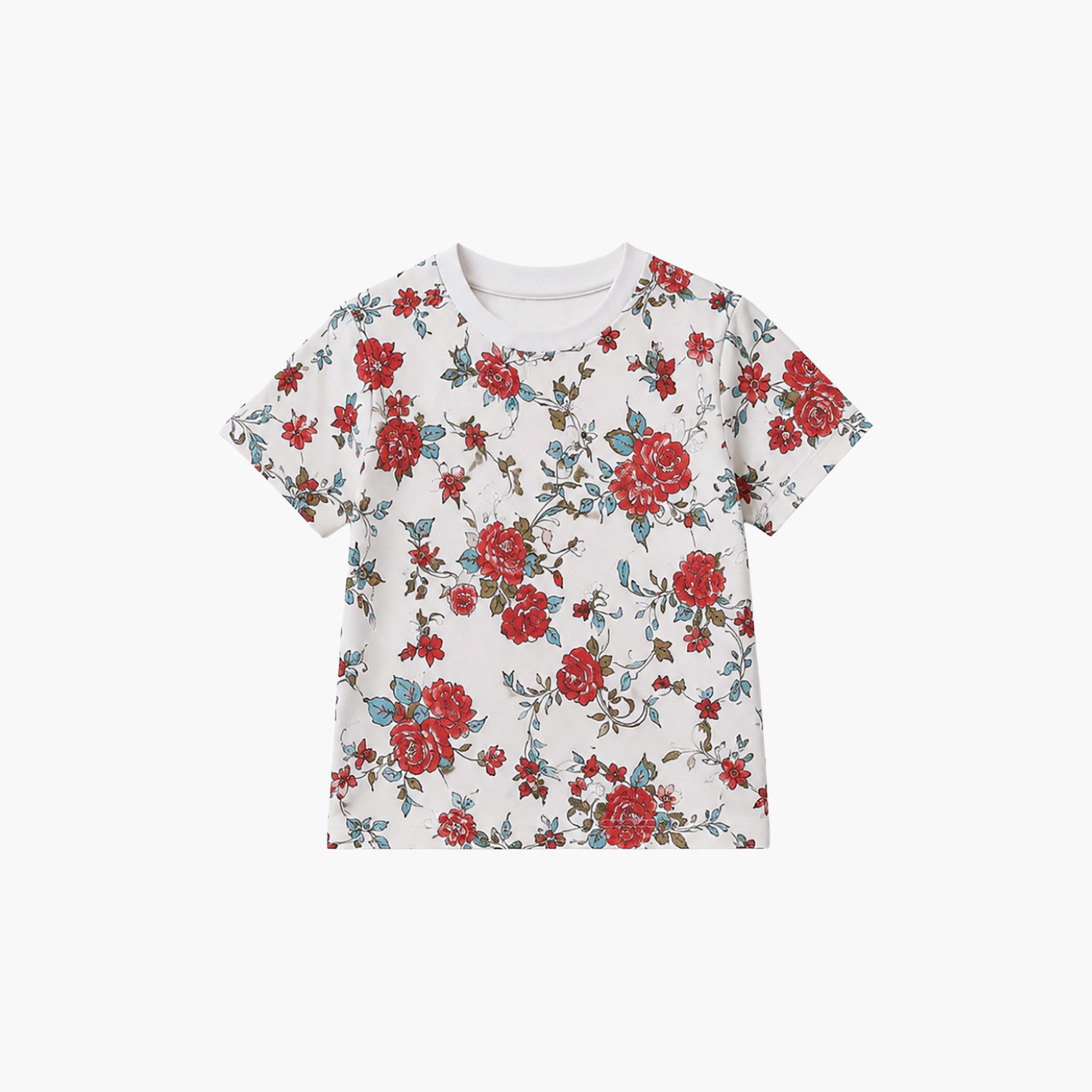 Babyqlo Floral Short Sleeves T-Shirt & Shorts Co-ord Set-baby-girls-clothing-setsandcoords-image-7