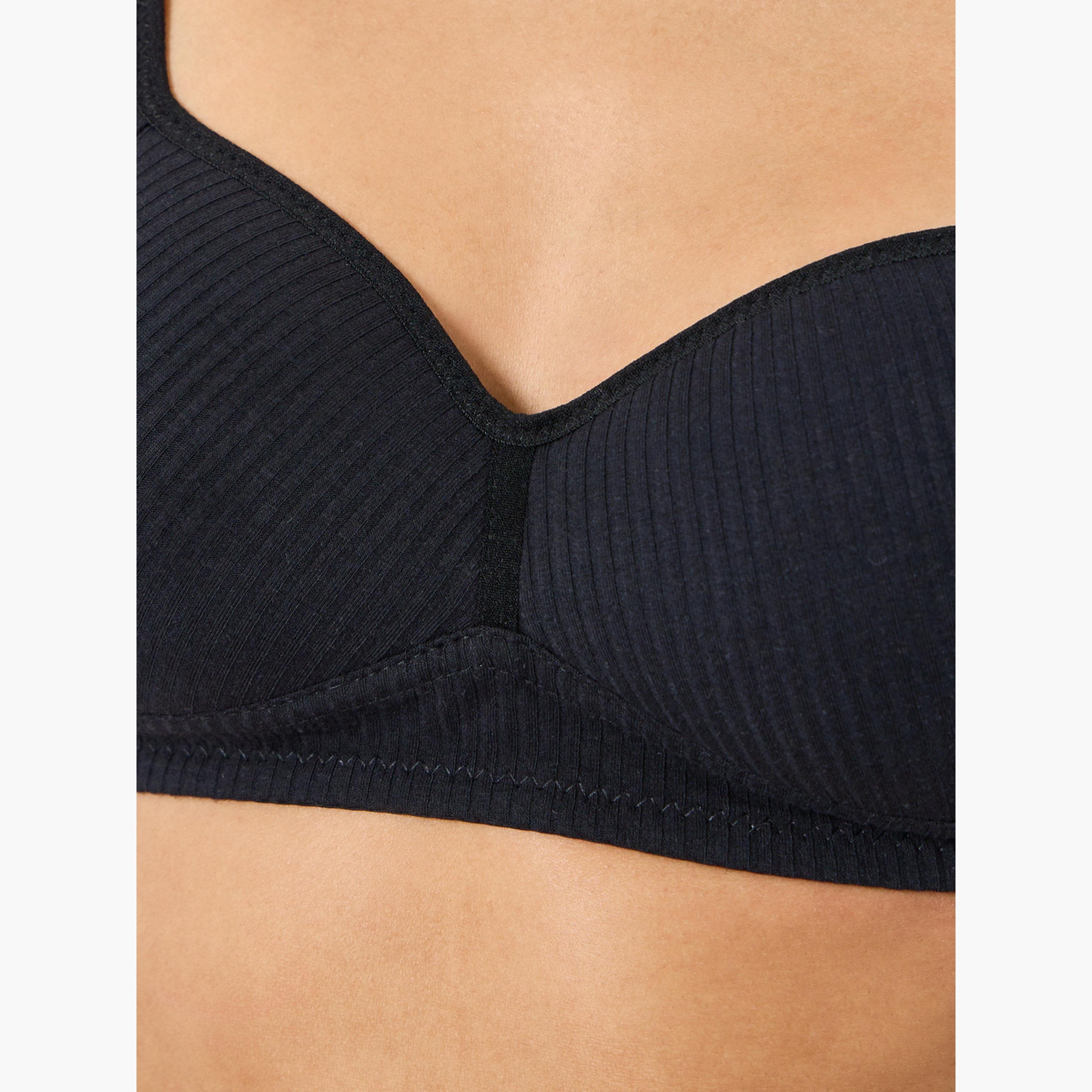 طقم 3 حمالة صدر تيشيرت مبطنة مضلعة بدون أسلاك-women-clothing-lingerie-bras-image-5
