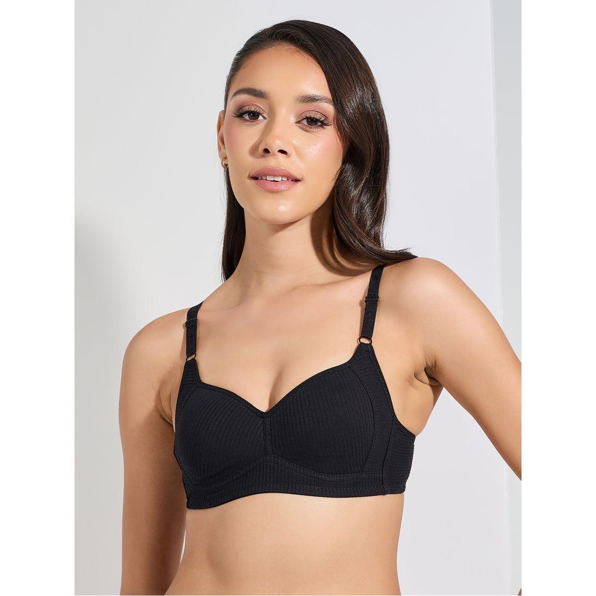 Styli Pack of 3 - Cotton Comfort Rib Non Wired Padded T-shirt Bra-women-clothing-lingerie-bras-image-5