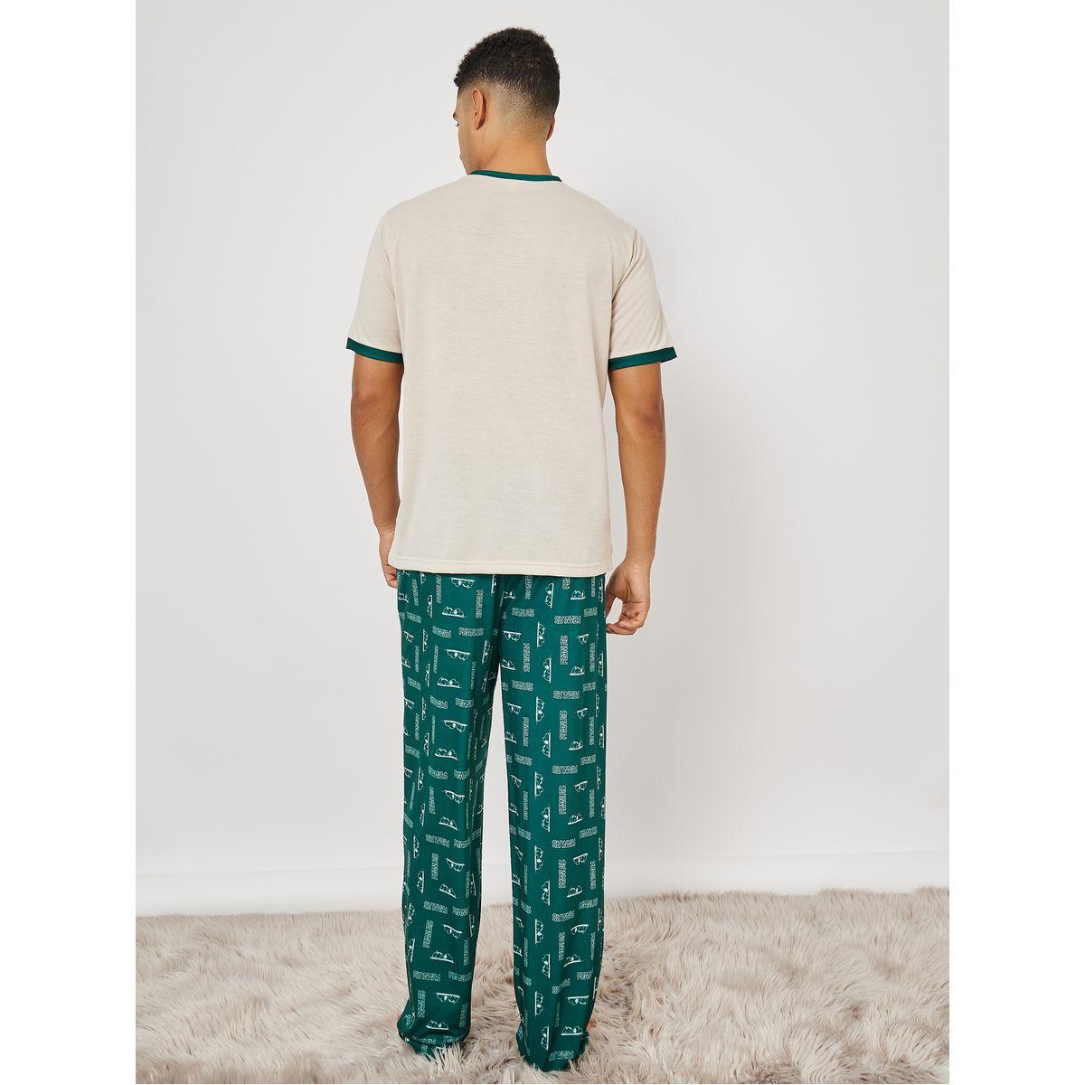 Styli Unwind Peanuts Character Graphic Short Sleeve T-Shirt & Pyjama Set-men-clothing-nightwear-sets-image-5