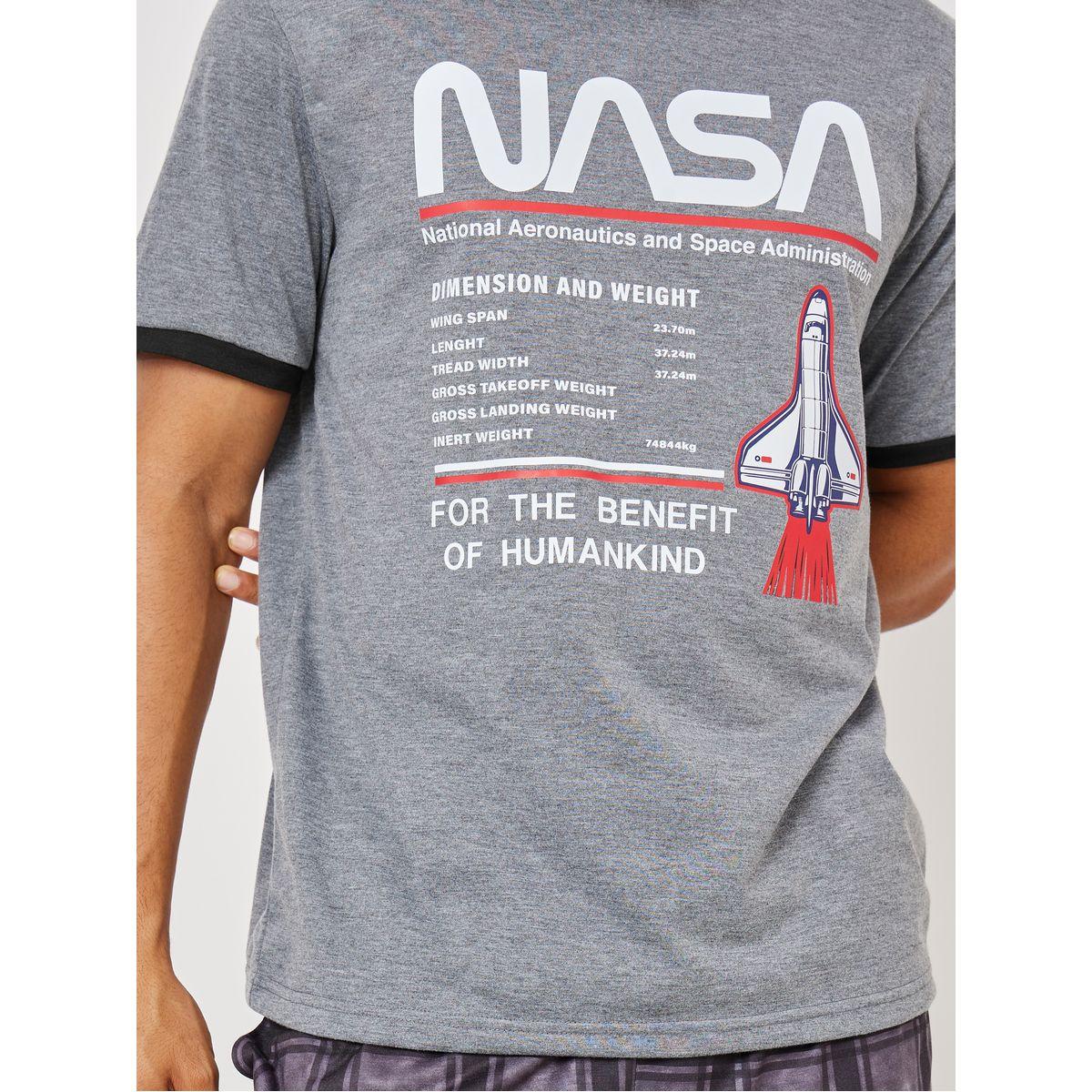 Styli Unwind NASA Character Graphic Round Neck T-Shirt & Short Set-men-clothing-nightwear-sets-image-3